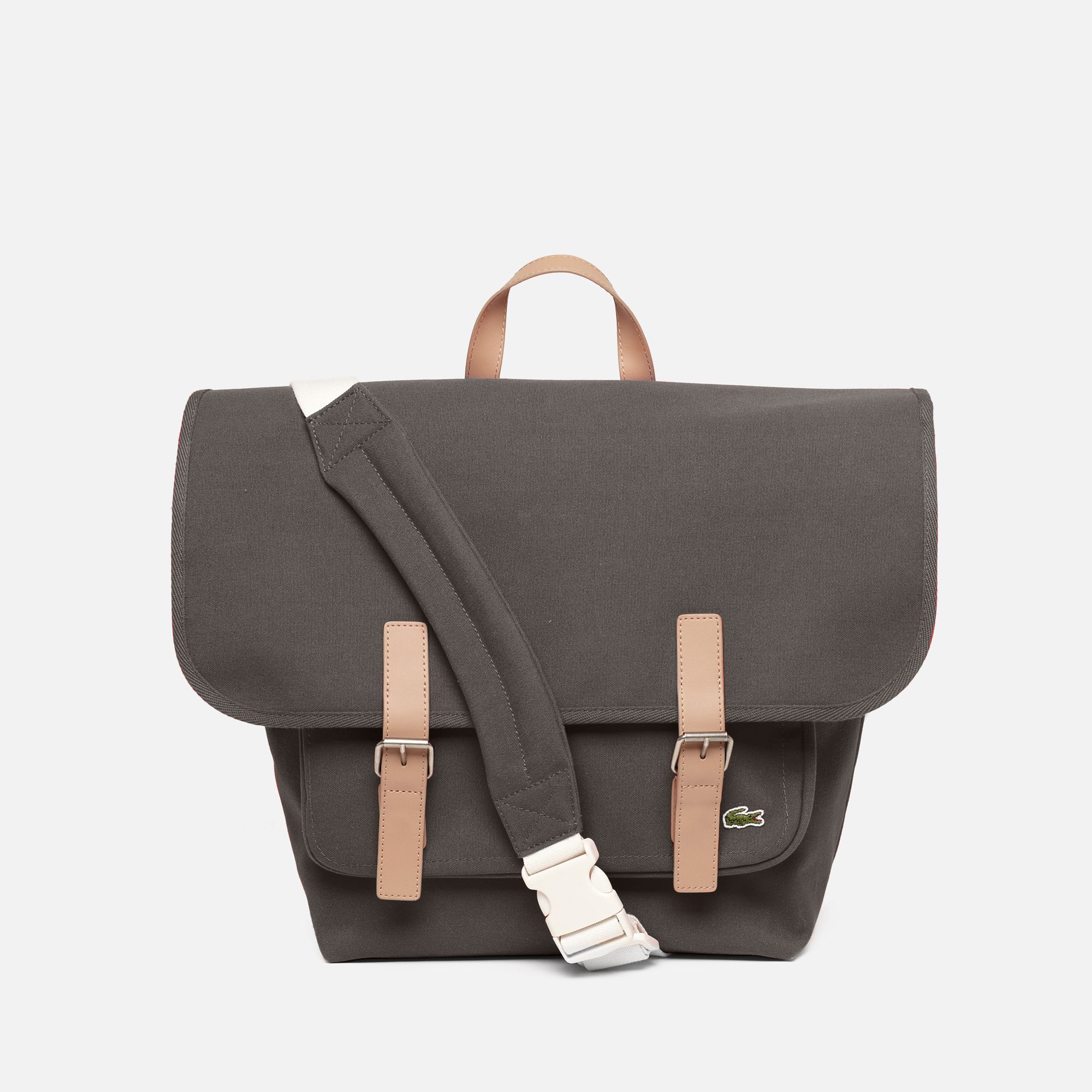Lacoste Live flap satchel with leather details Men