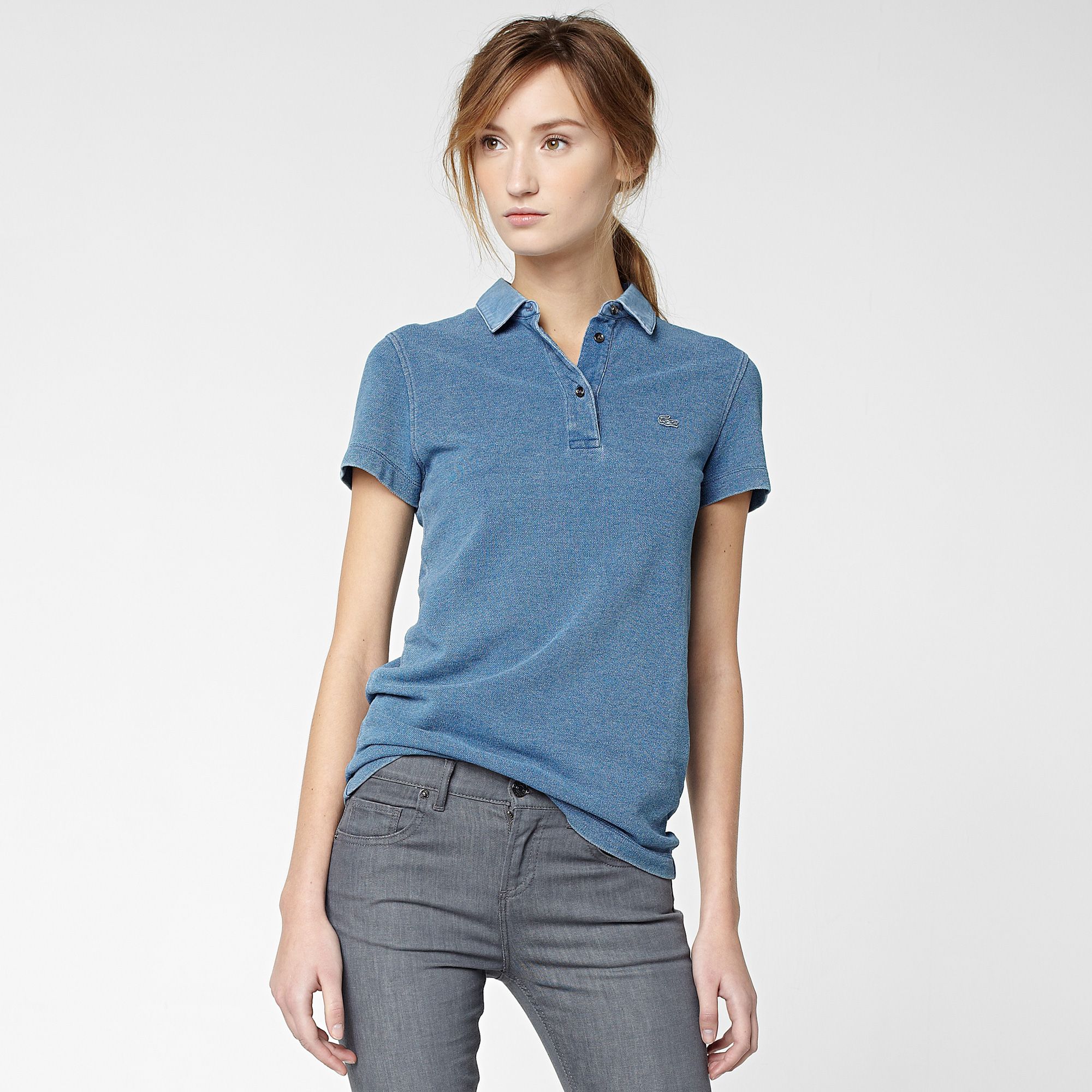  Lacoste polo top with satin collar Women