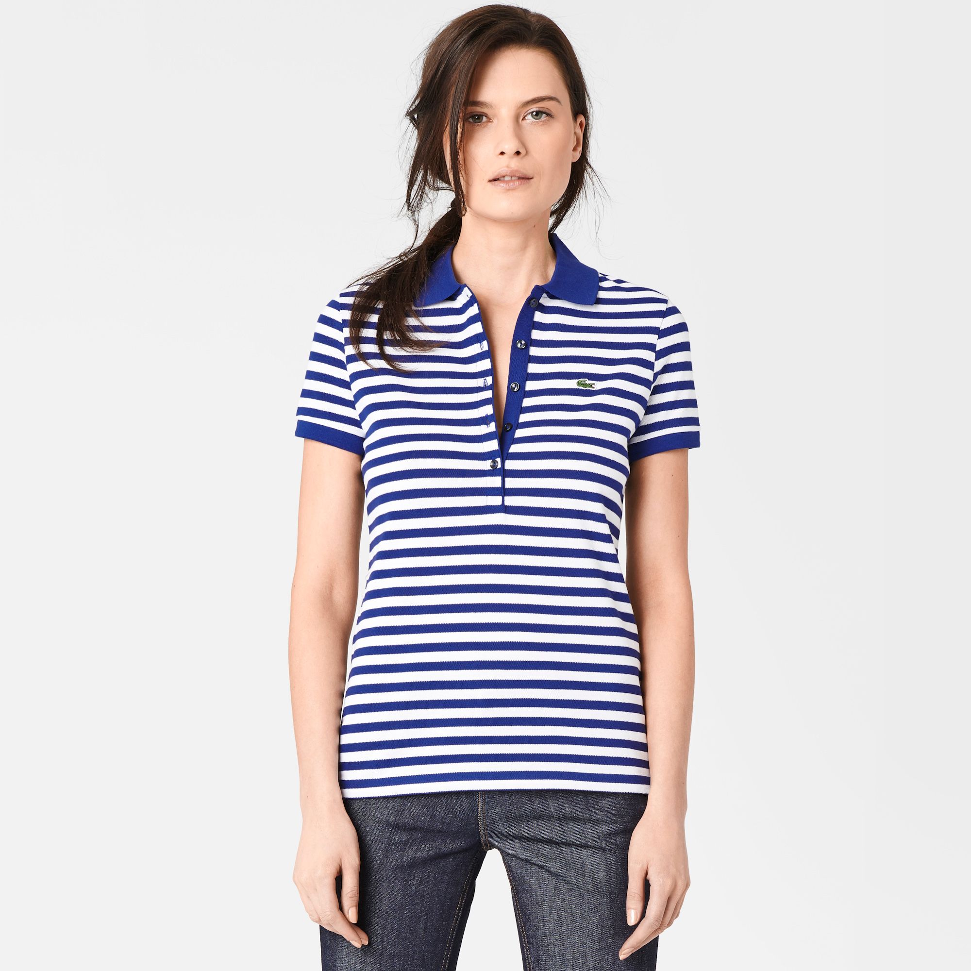  Striped Lacoste stretch polo Women