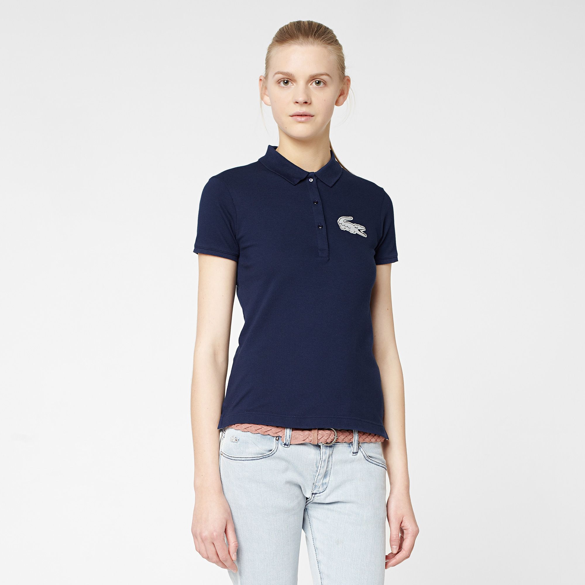  Lacoste Live stretch polo with crocodile Women