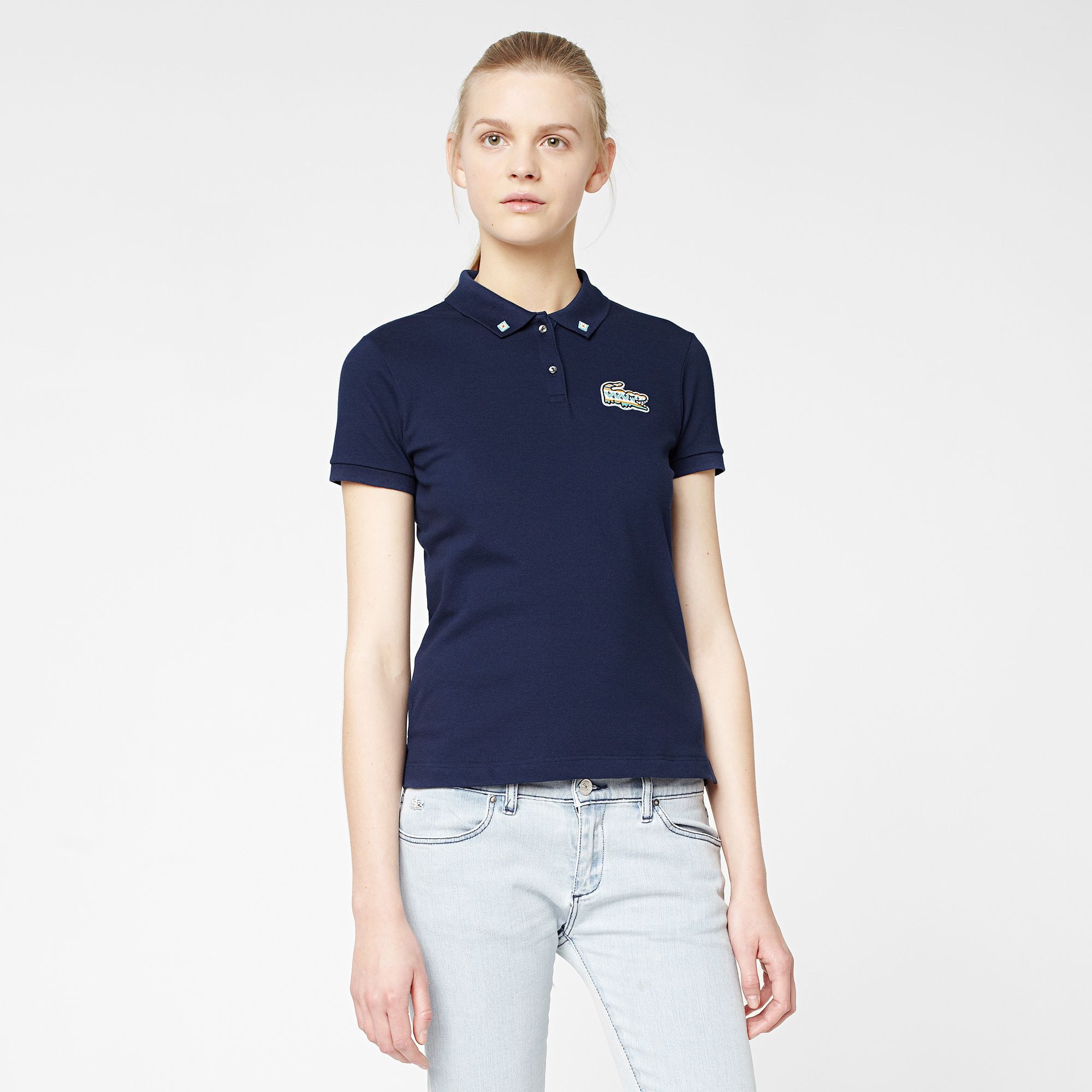 Lacoste Live stretch polo with crocodile
