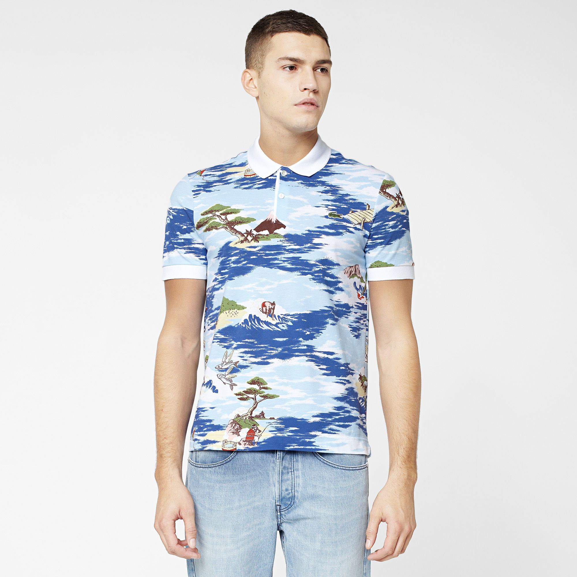 Printed Lacoste Live Ultraslim fit polo