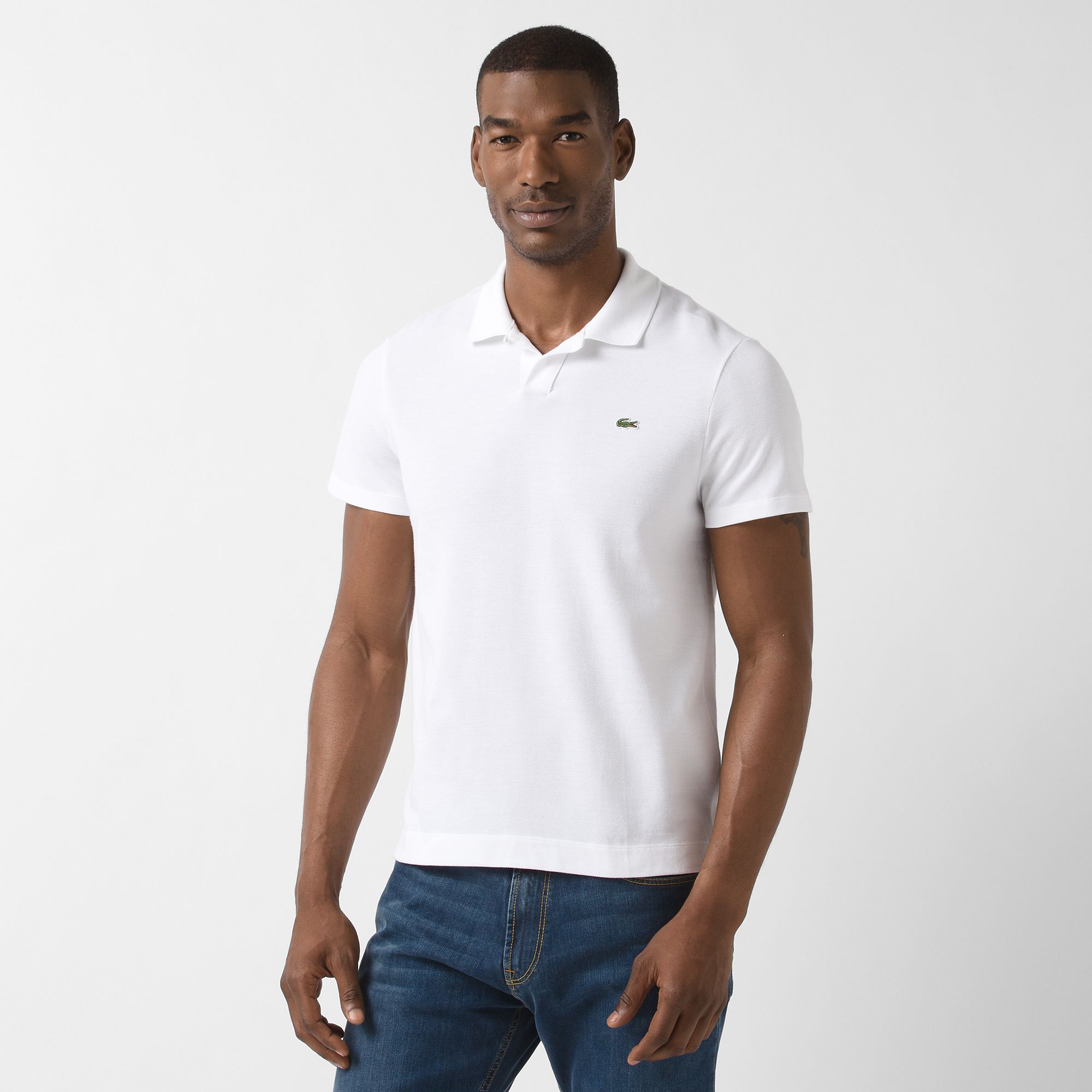  Lacoste Slim fit Polo uni mit Haifischkragen Herren