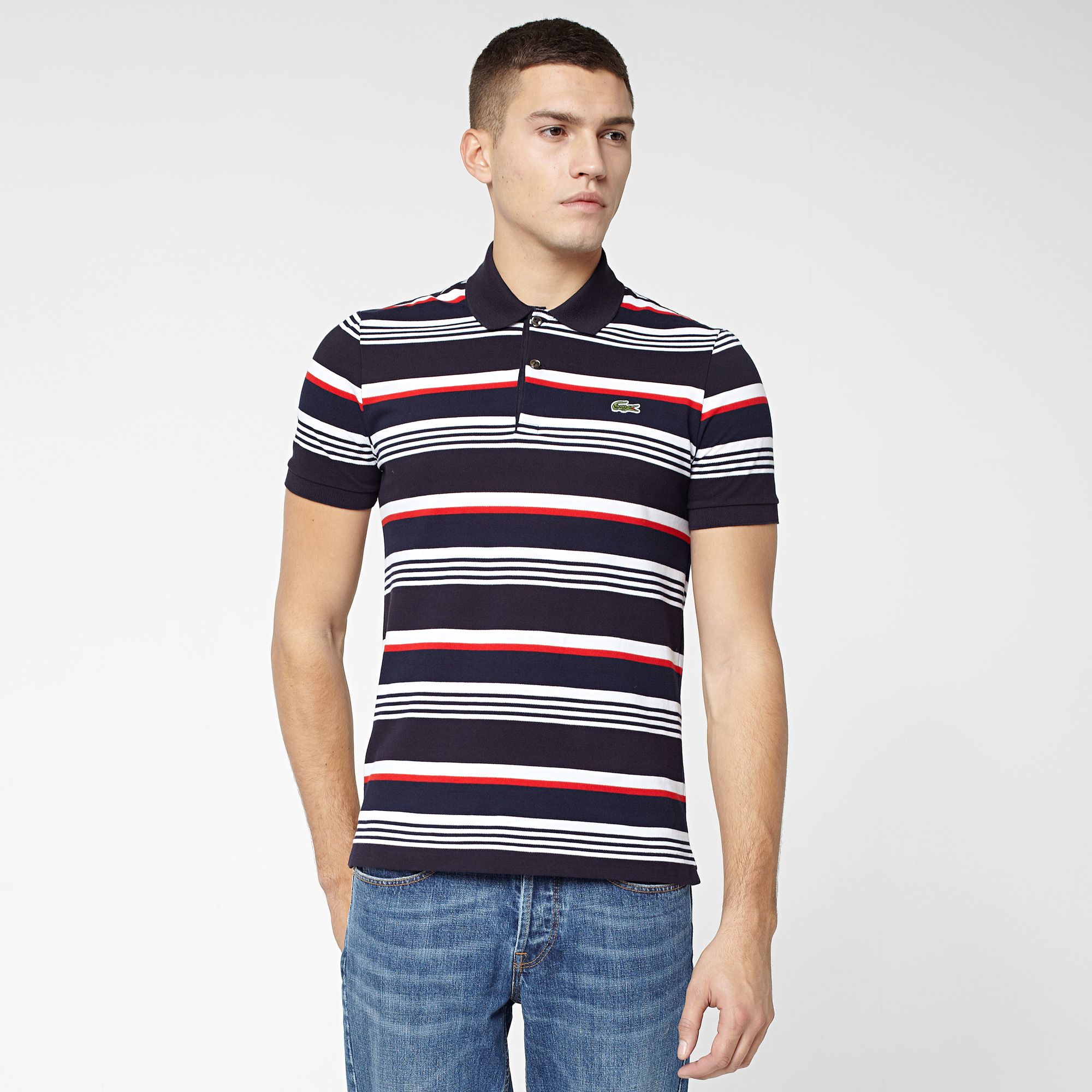  Striped Lacoste Live ultra-slim fit polo Men