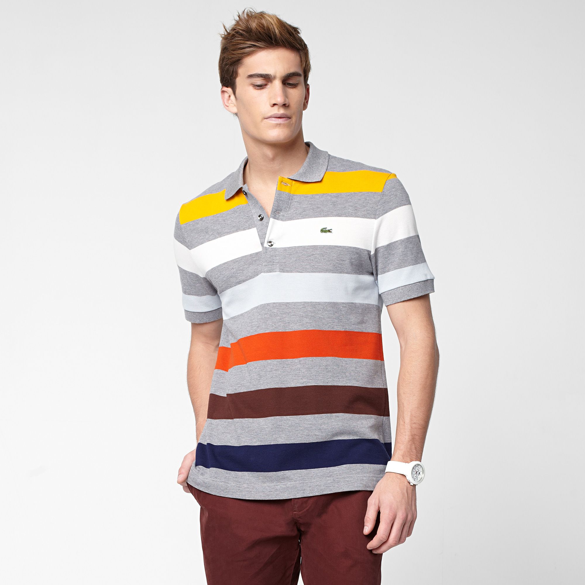  Lacoste regular fit Polo mit mehrfarbigen Streifen Herren