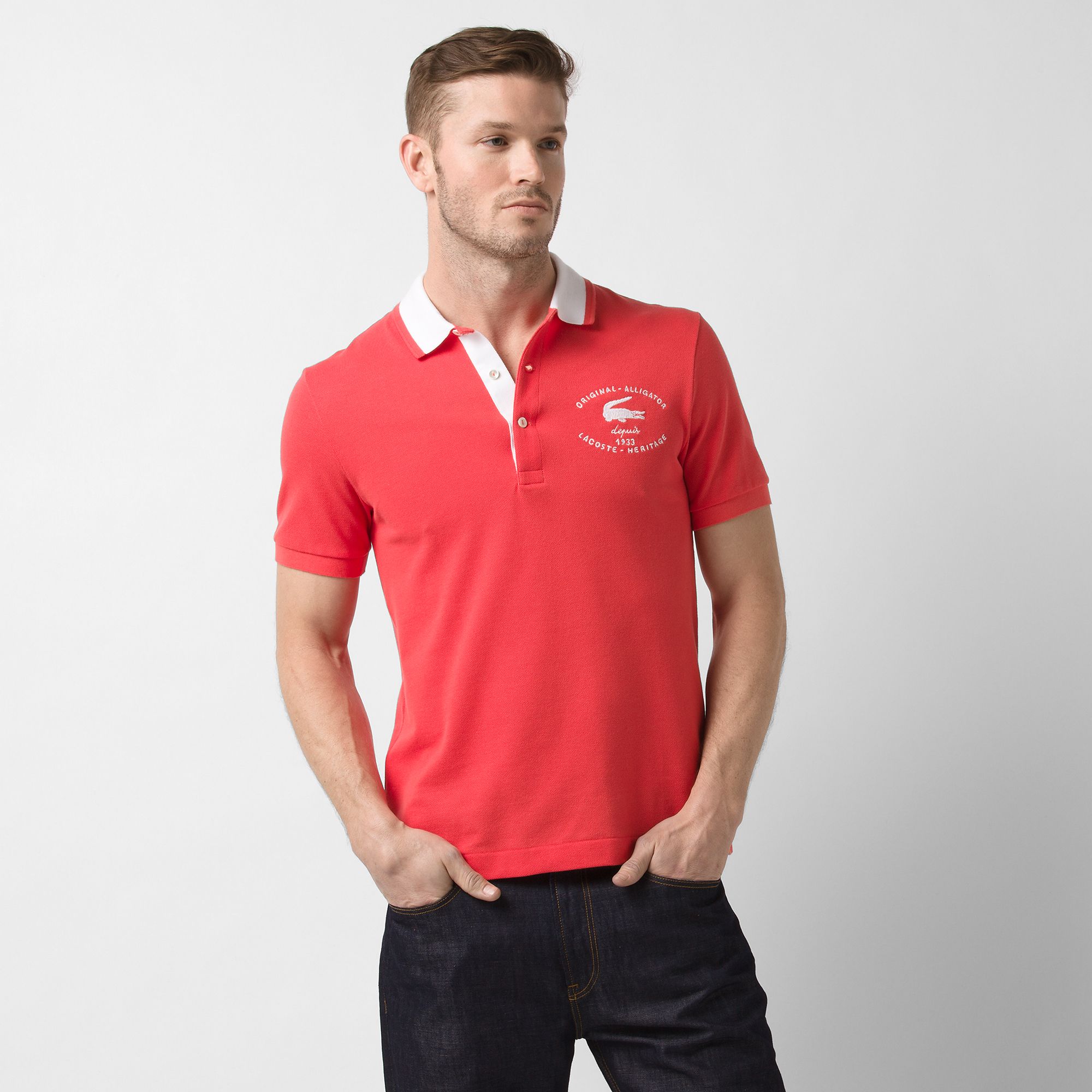  Regular fit contrasting collar Lacoste polo Men