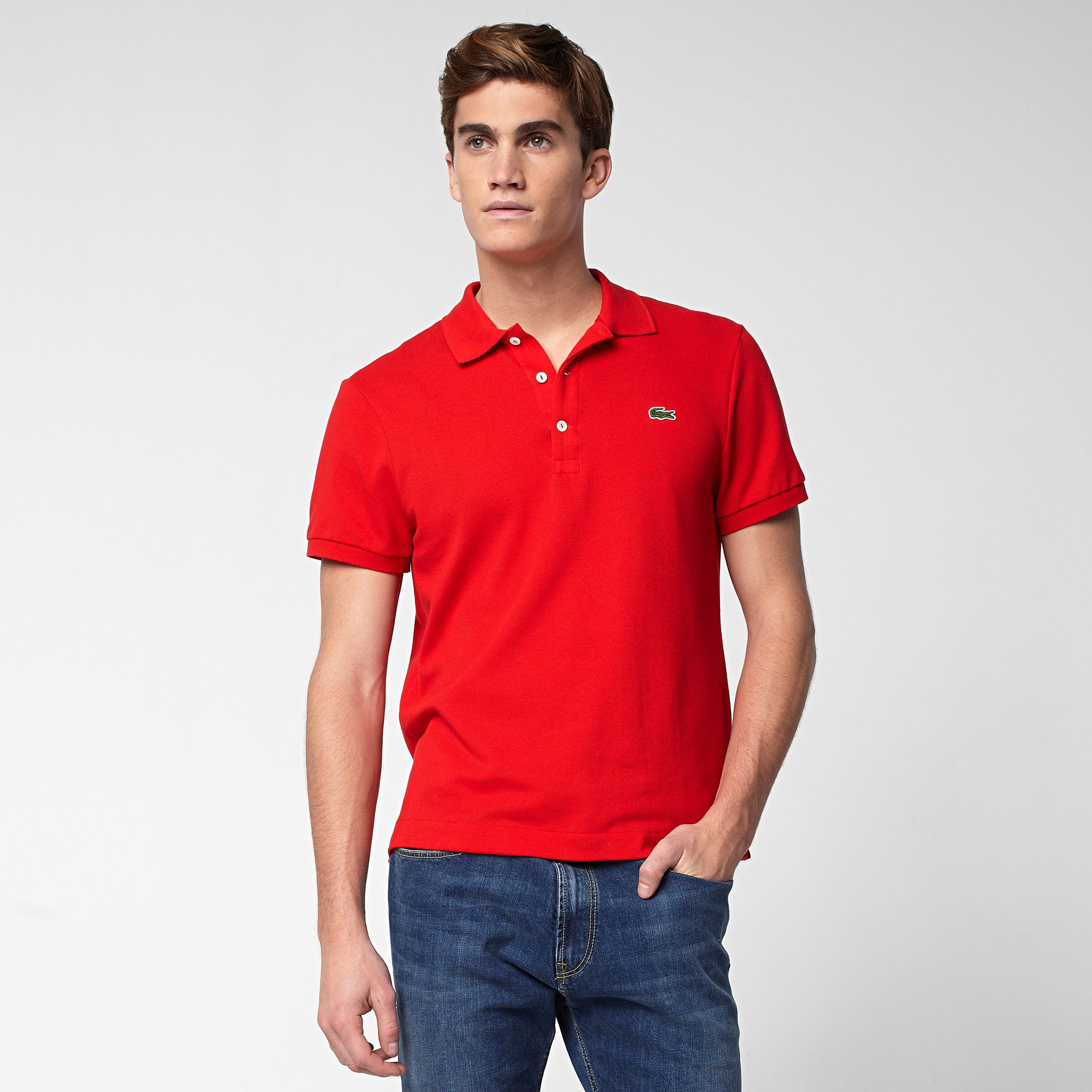 Plain Slim fit Lacoste polo