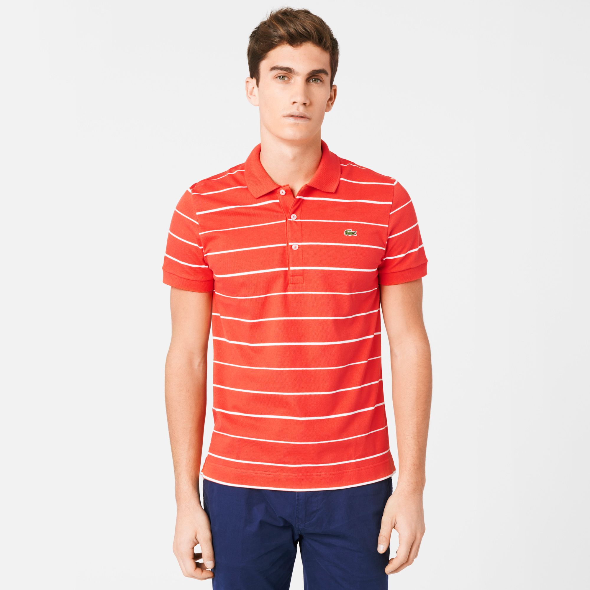  Striped Lacoste stretch polo Men