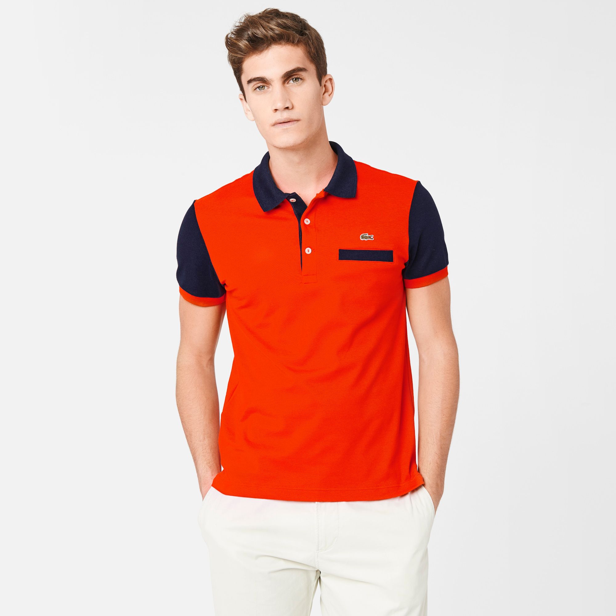  Two-tone Lacoste stretch polo Men