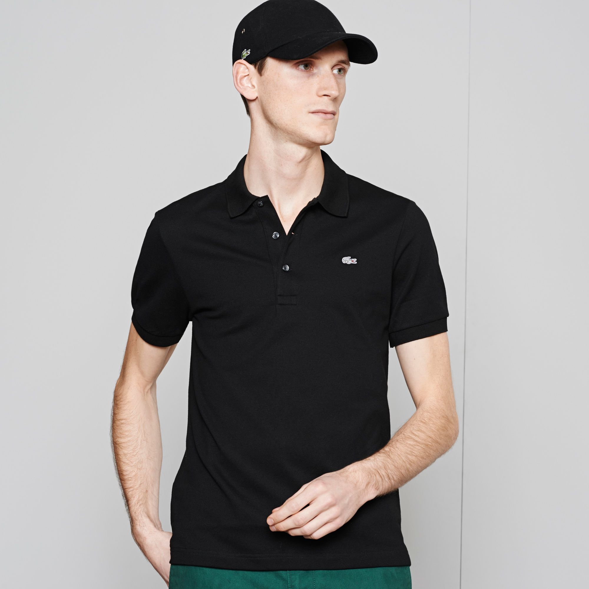  Grey crocodile plain Lacoste stretch polo Men