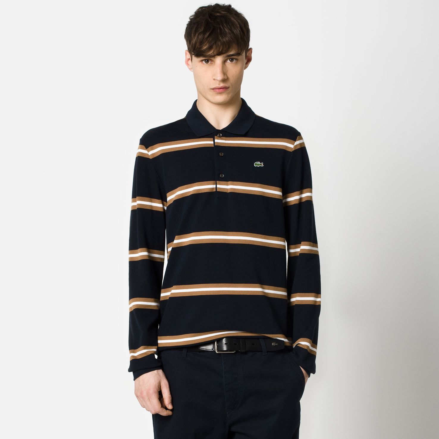 Regular fit striped Lacoste polo