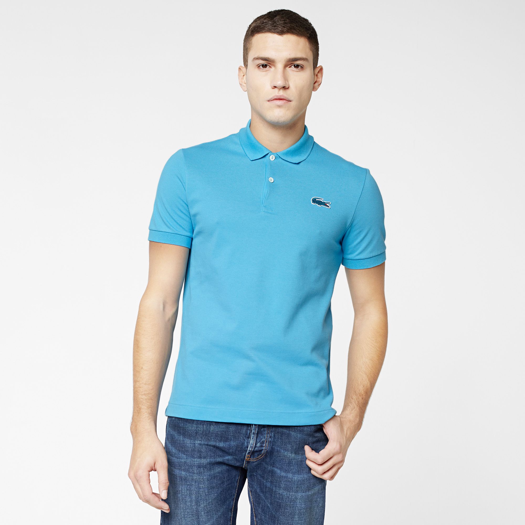  Lacoste Live Ultraslim fit polo with contrasting crocodile Men