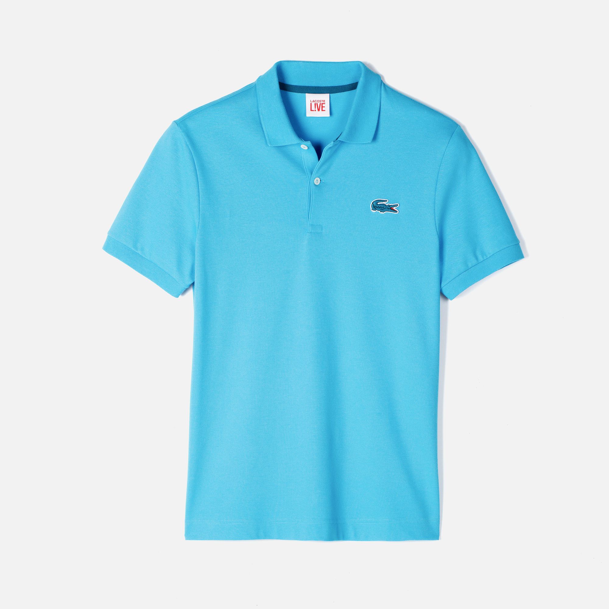  Lacoste Live Ultraslim fit polo with contrasting crocodile Men