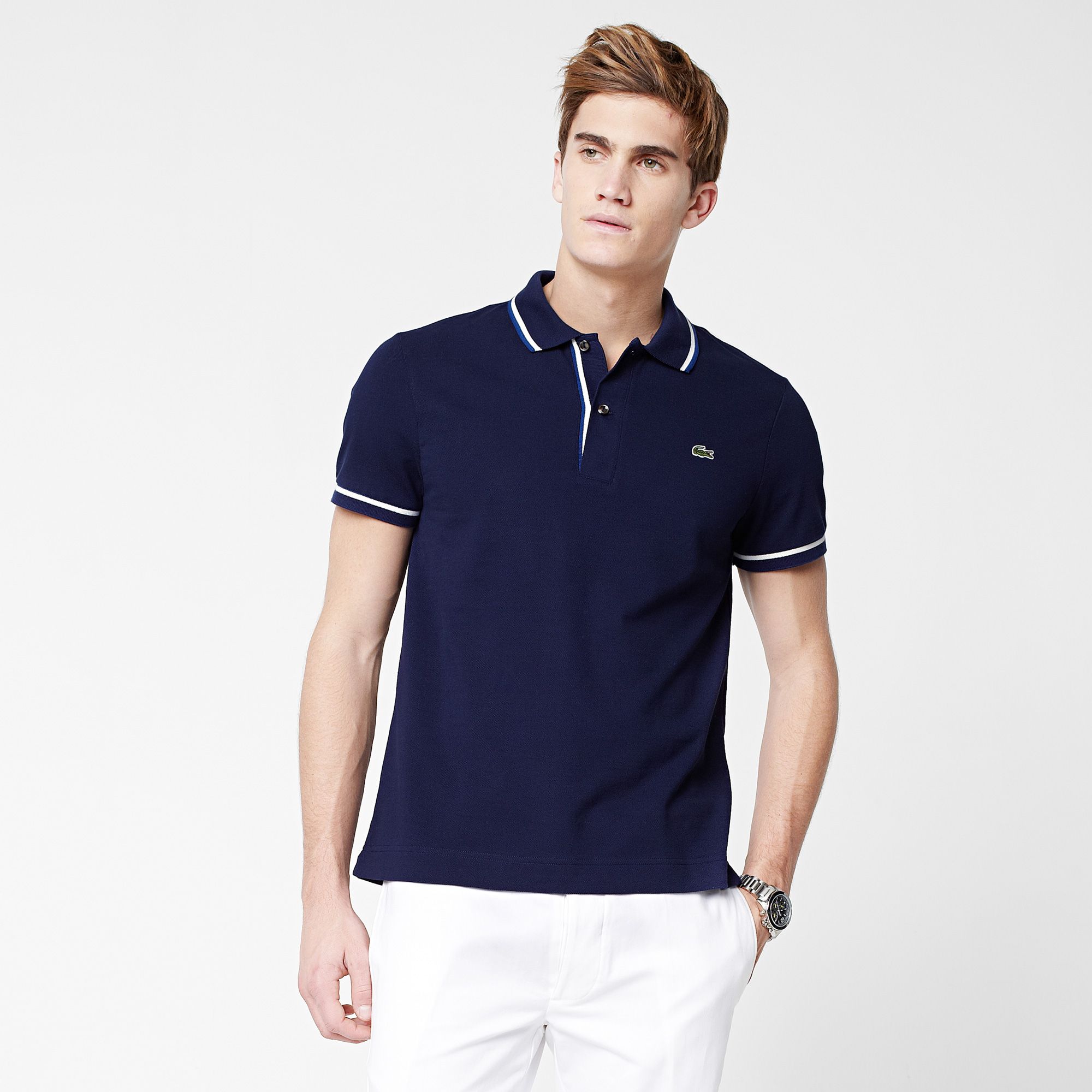  Regular fit Lacoste polo with piping Men