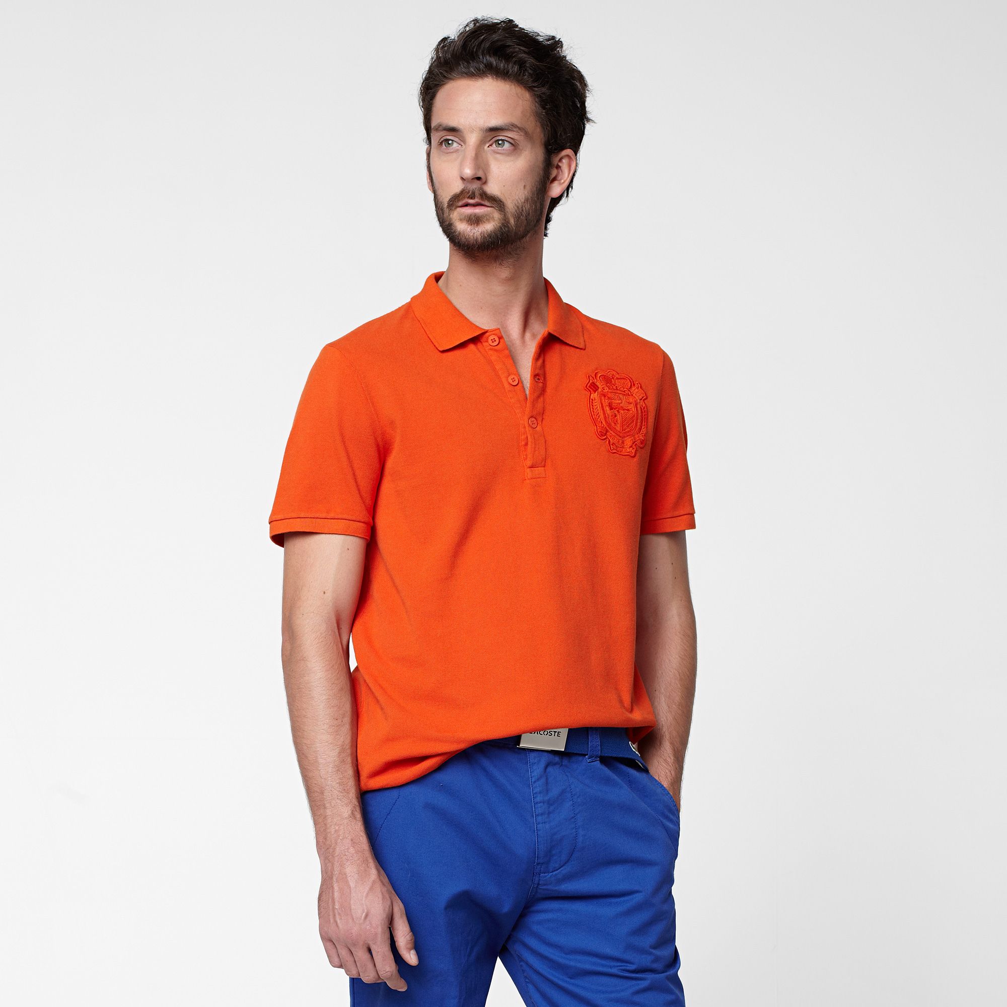 Slim fit Lacoste polo with badge