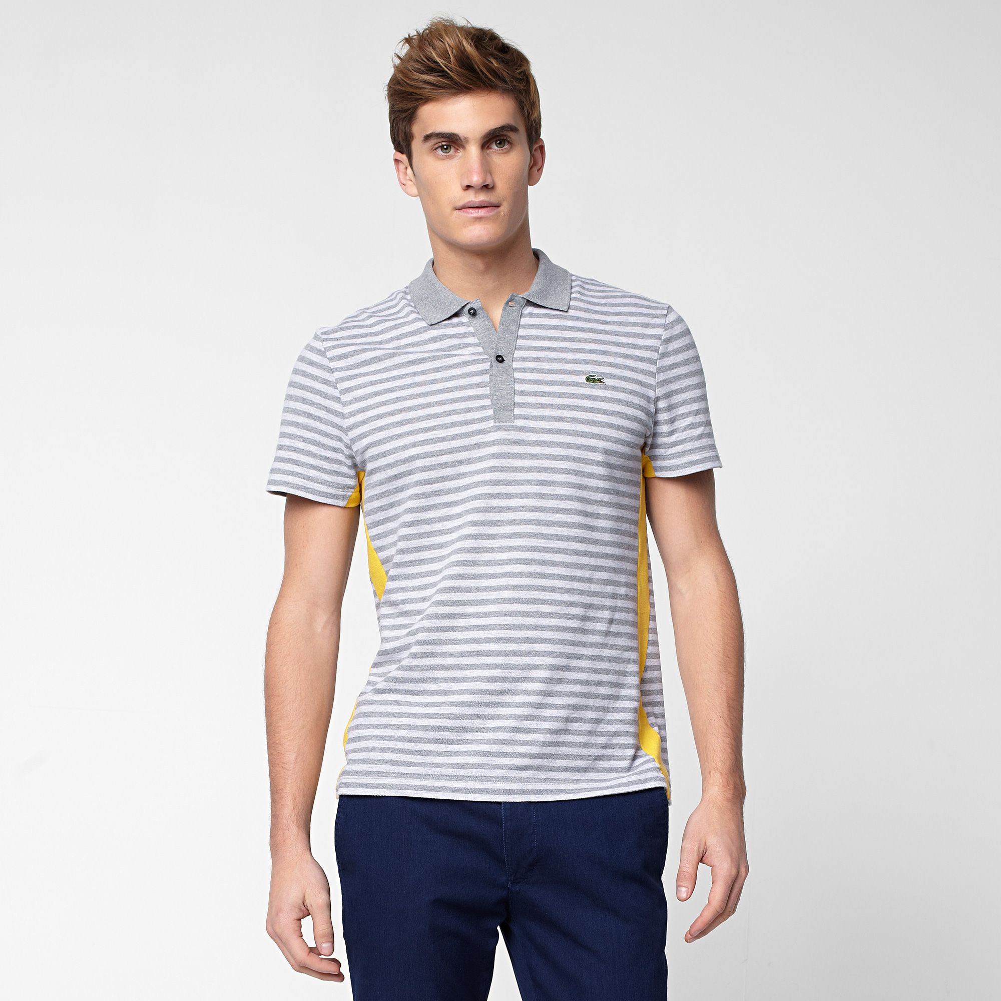 Slim fit Lacoste polo in cotton and linen
