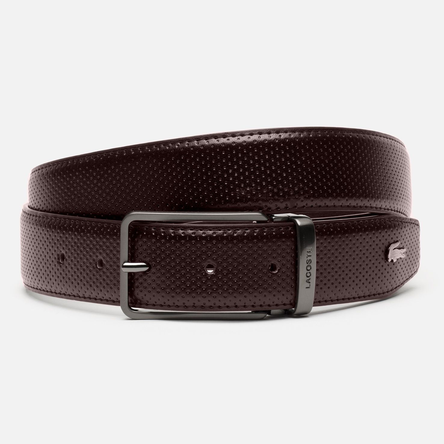 Lacoste Smooth cowhide leather belt Men