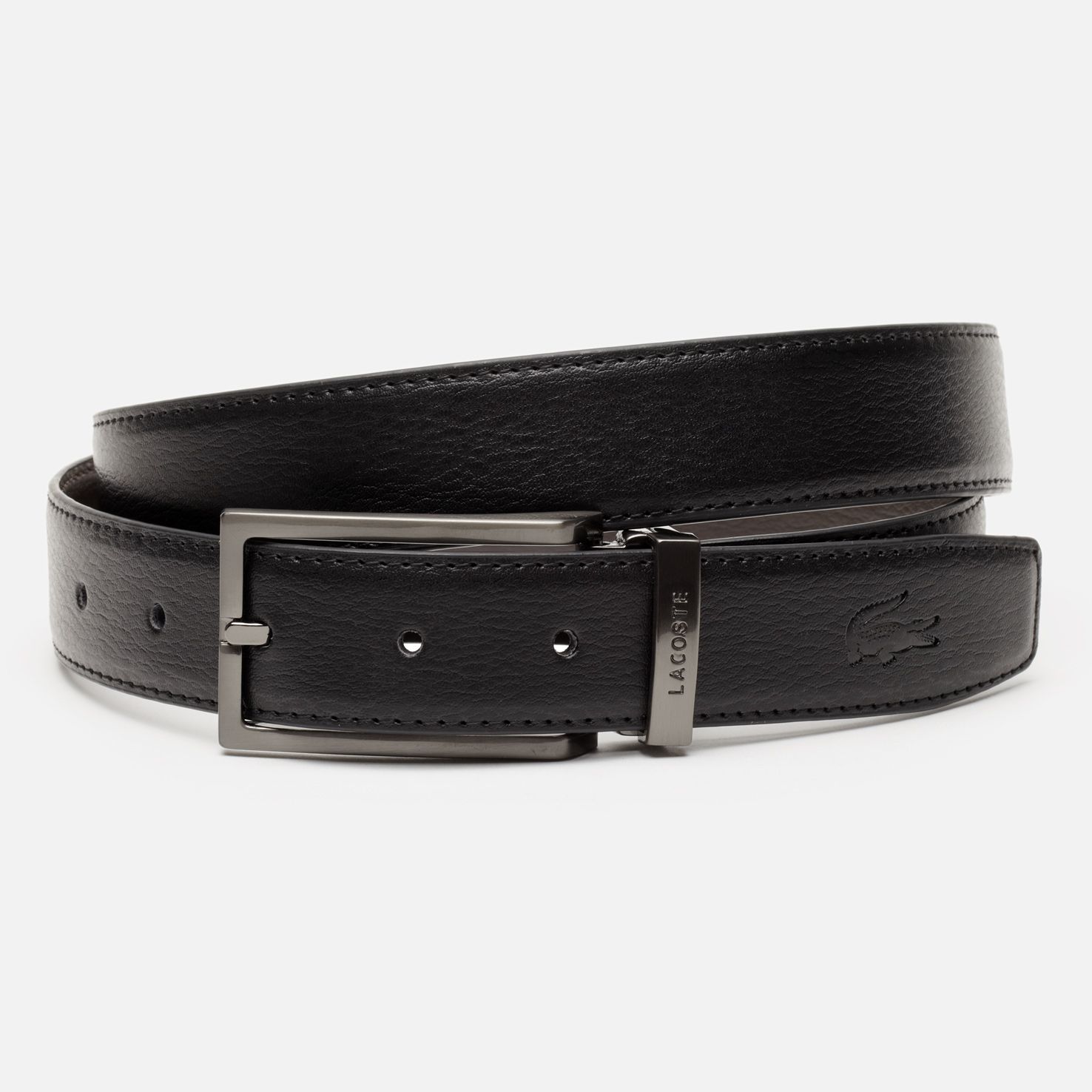 Reversible grained cowhide leather belt with gift box