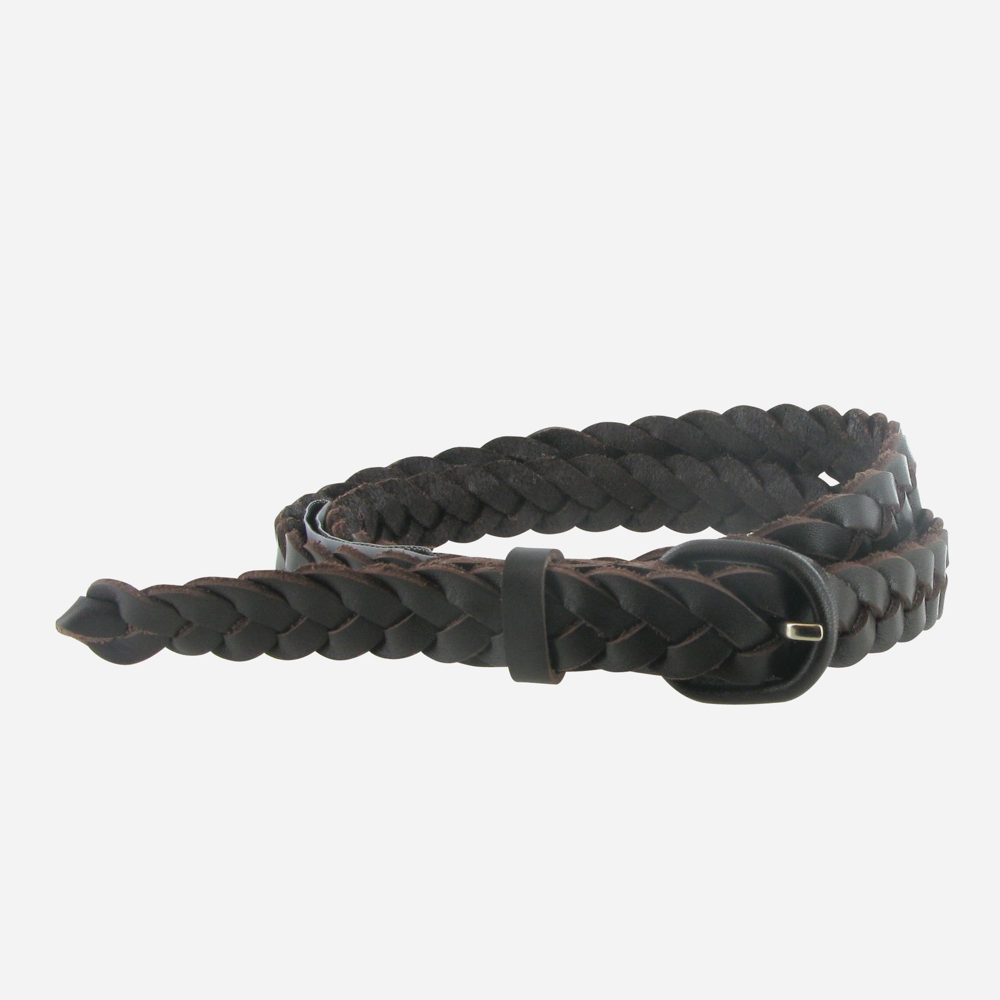 Braided cowhide leather belt