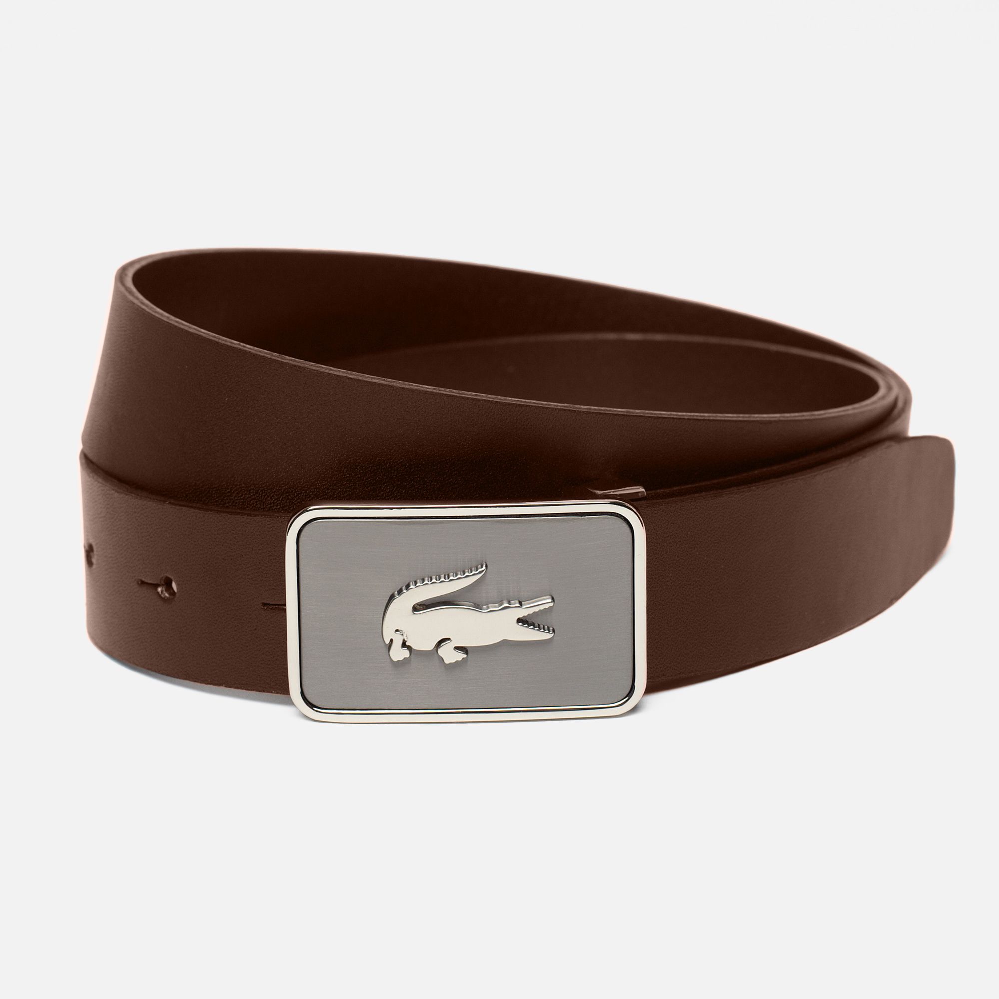 Lacoste Smooth cowhide leather belt Men