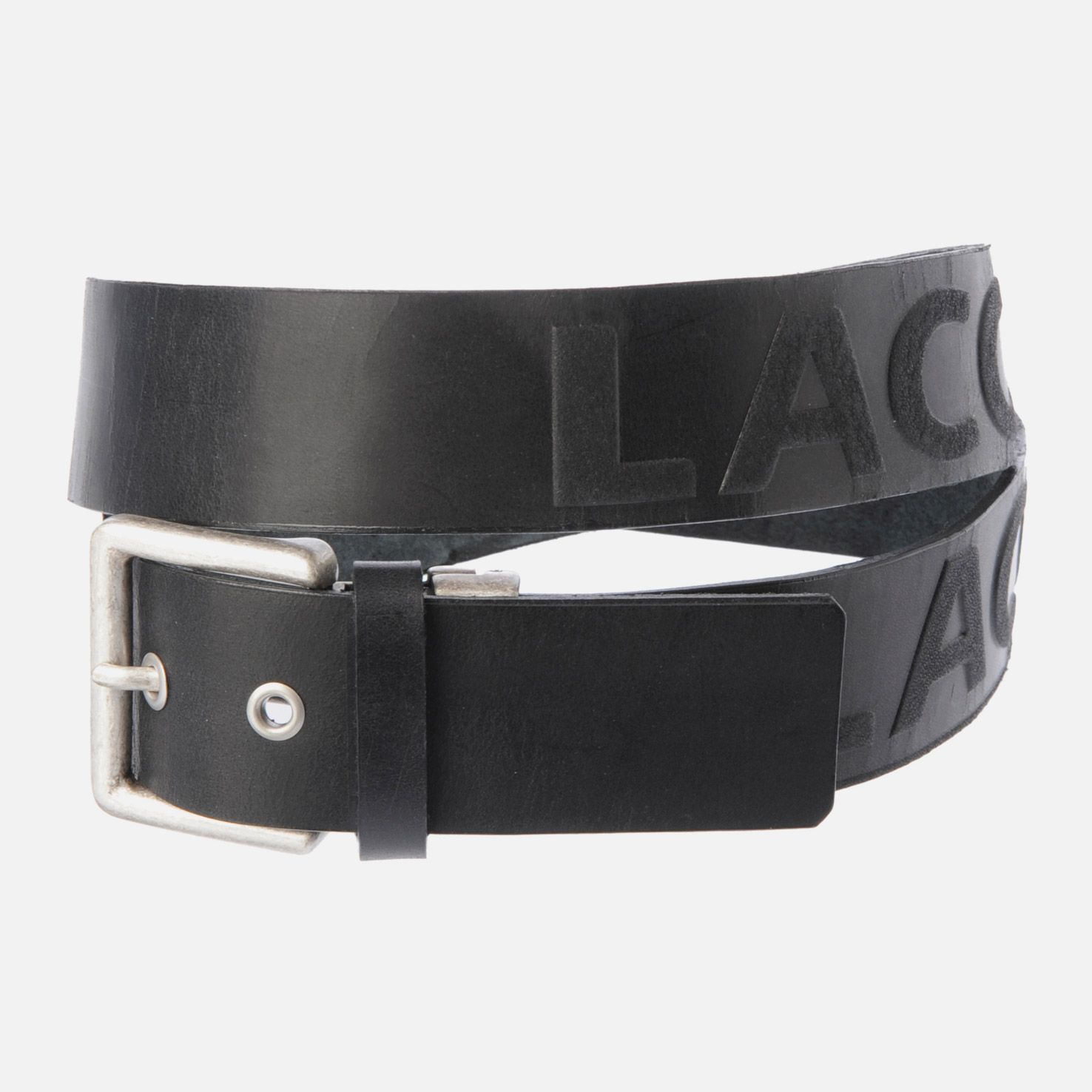 Washed-look cowhide leather belt