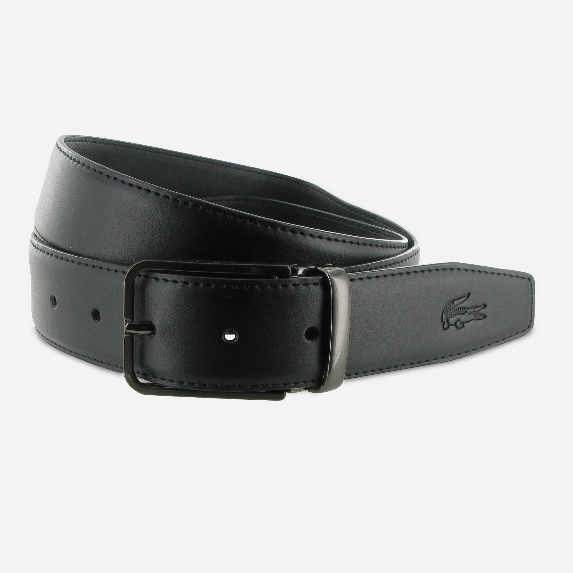 Lacoste Smooth cowhide leather belt Men