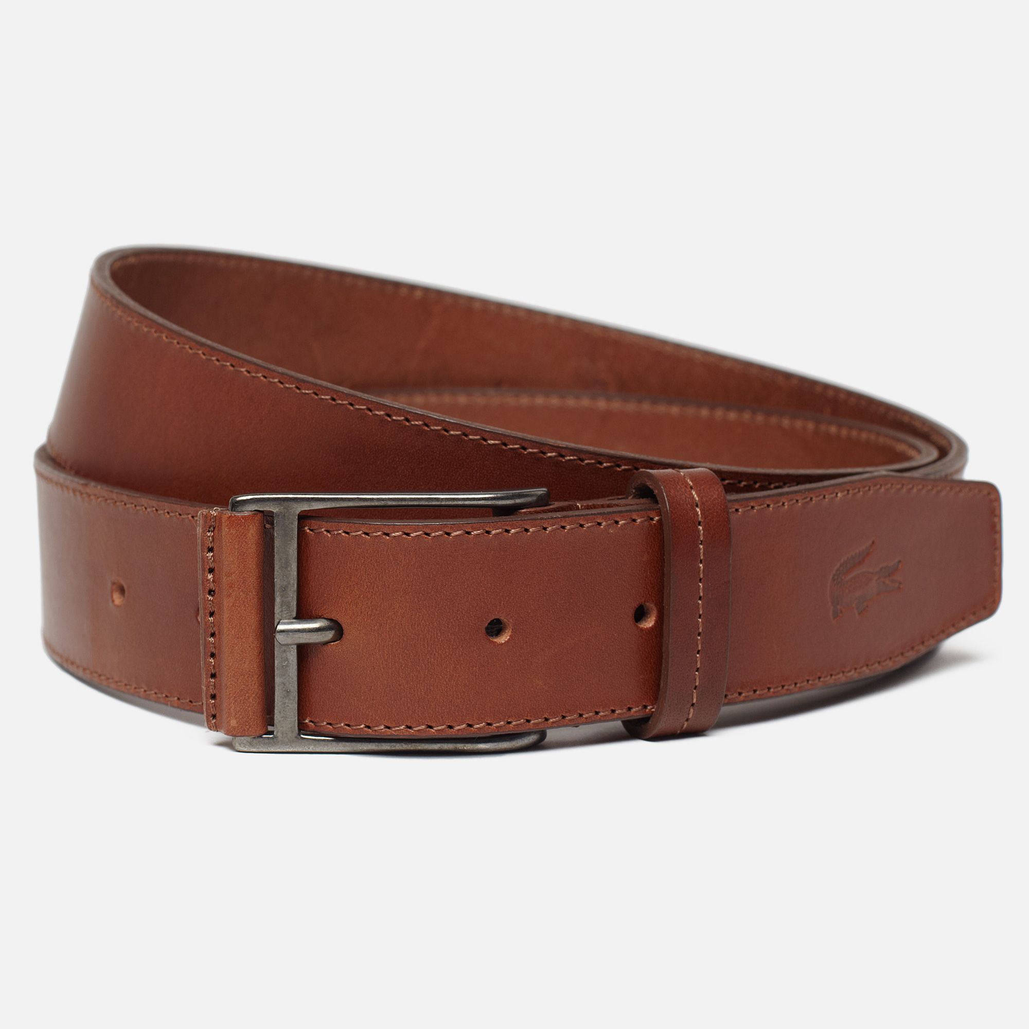 Lacoste Matte cowhide leather belt Men