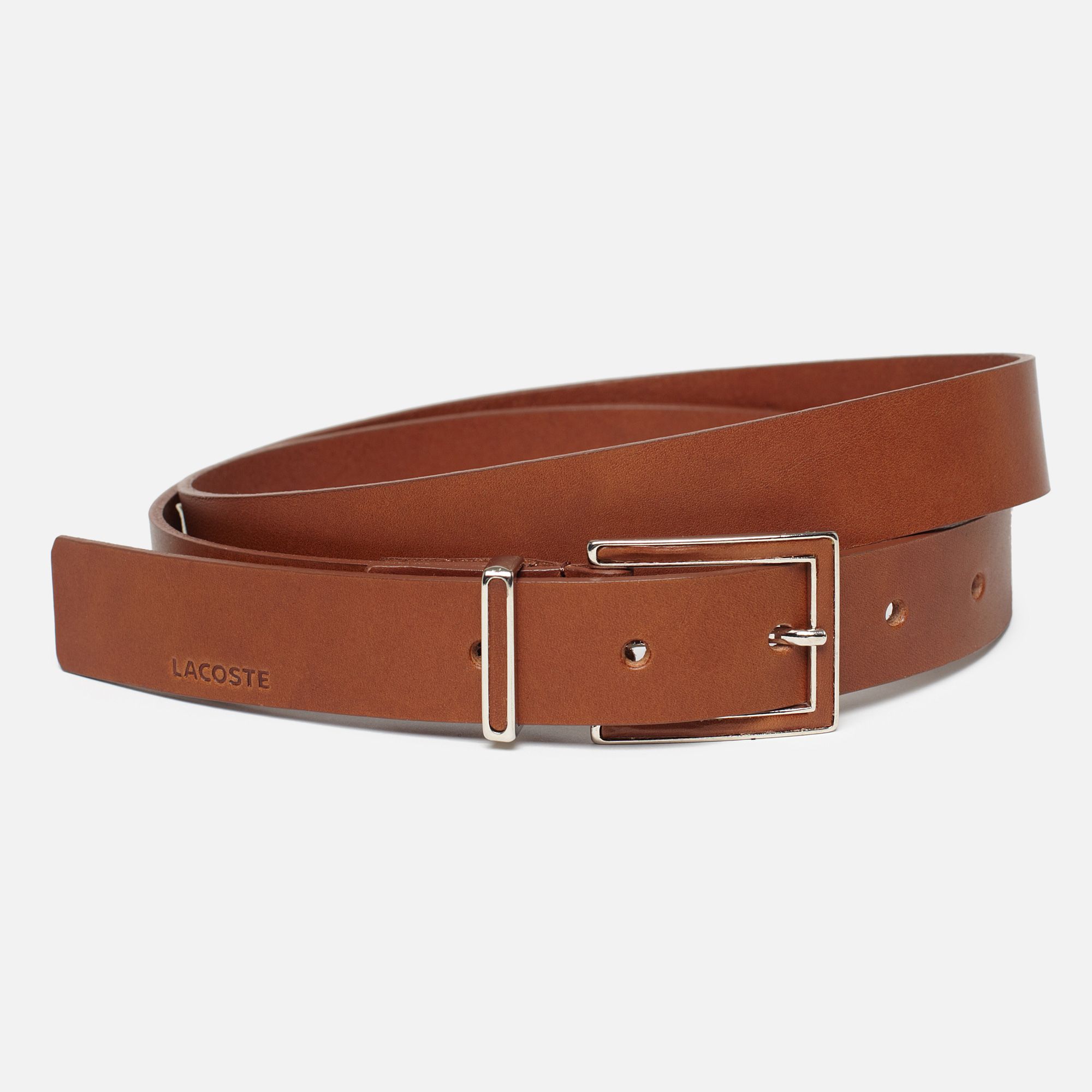 Lacoste Matte cowhide leather belt Women