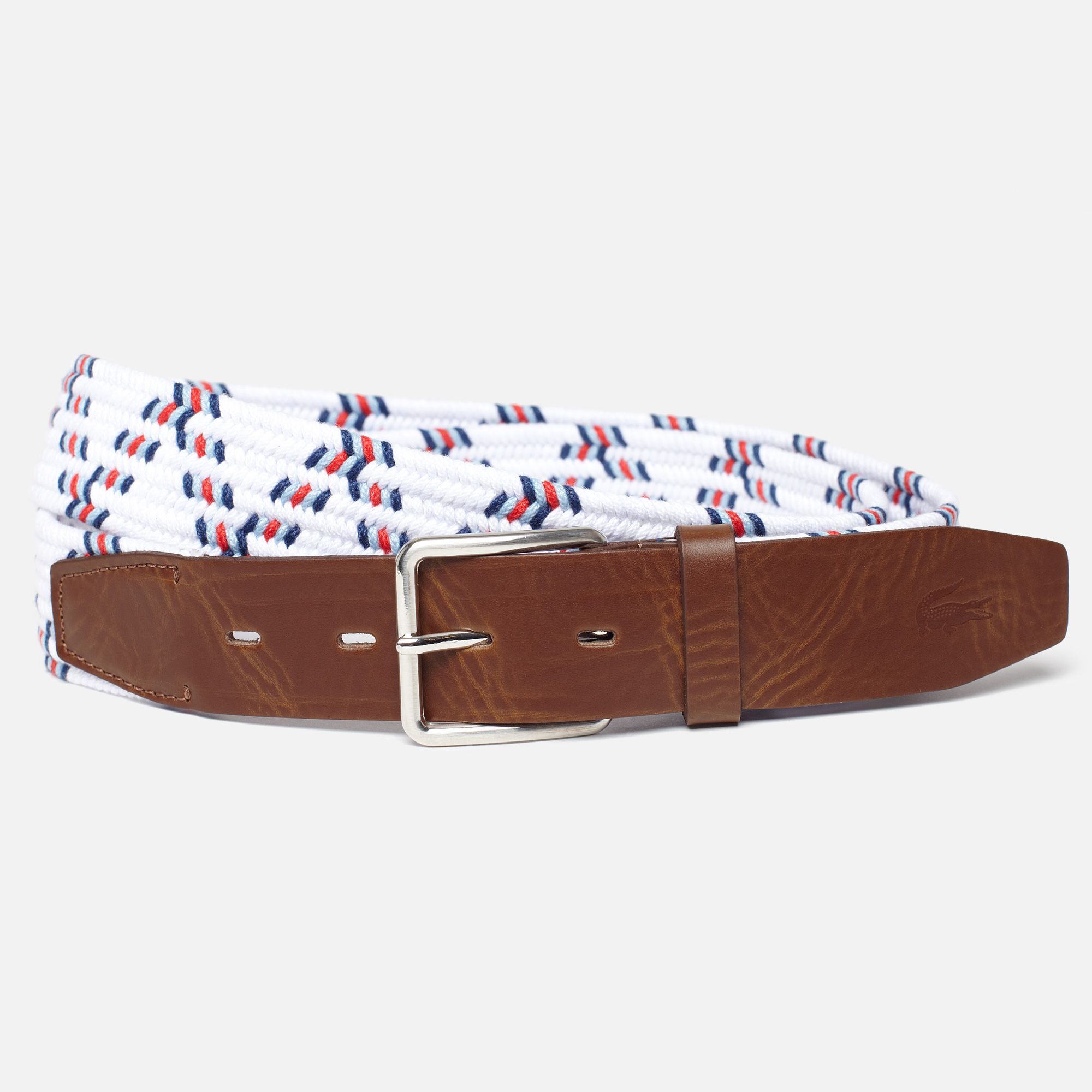 Lacoste Live smooth cowhide elasticated leather belt Men