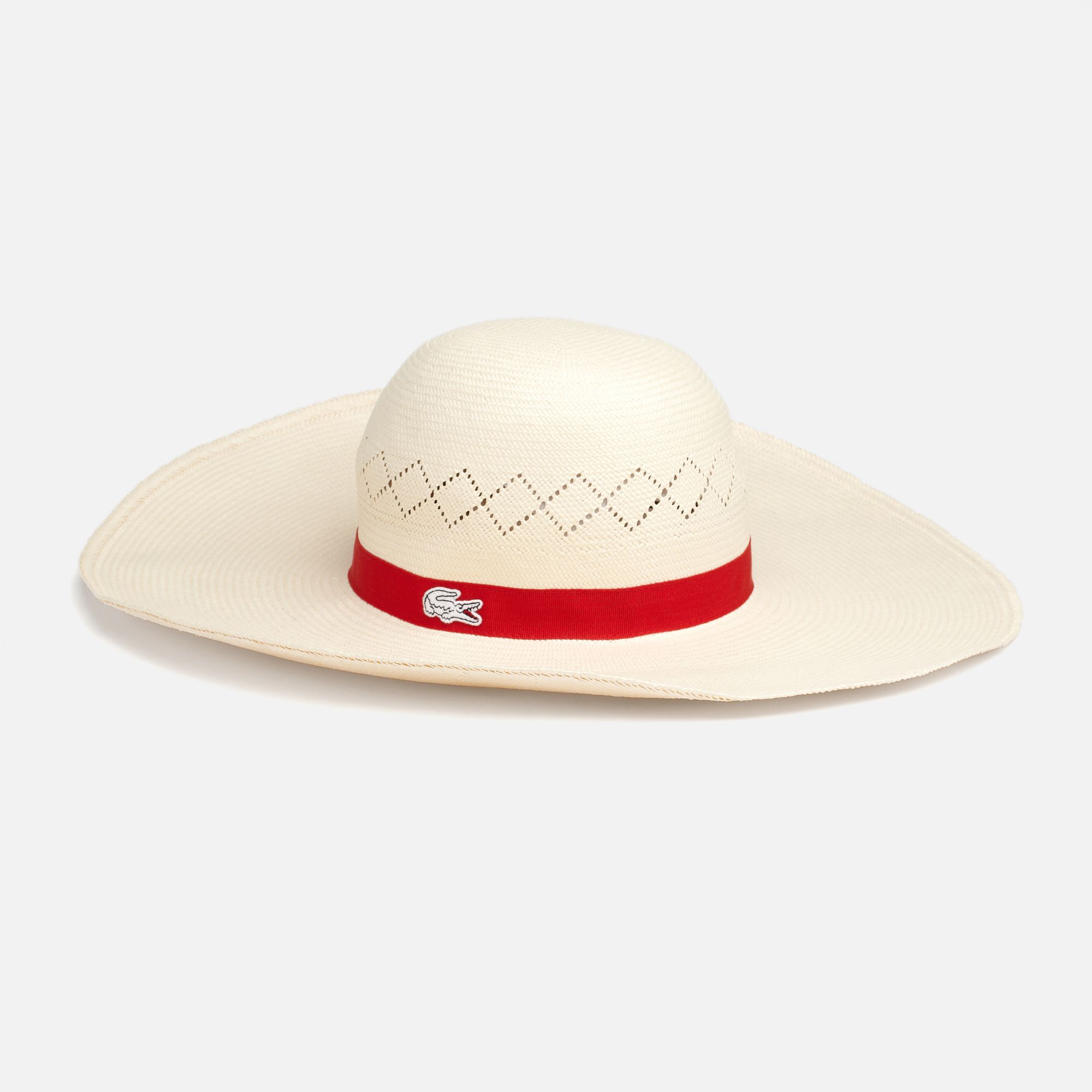 Lacoste Roland Garros braided, openwork broad-brimmed hat Women