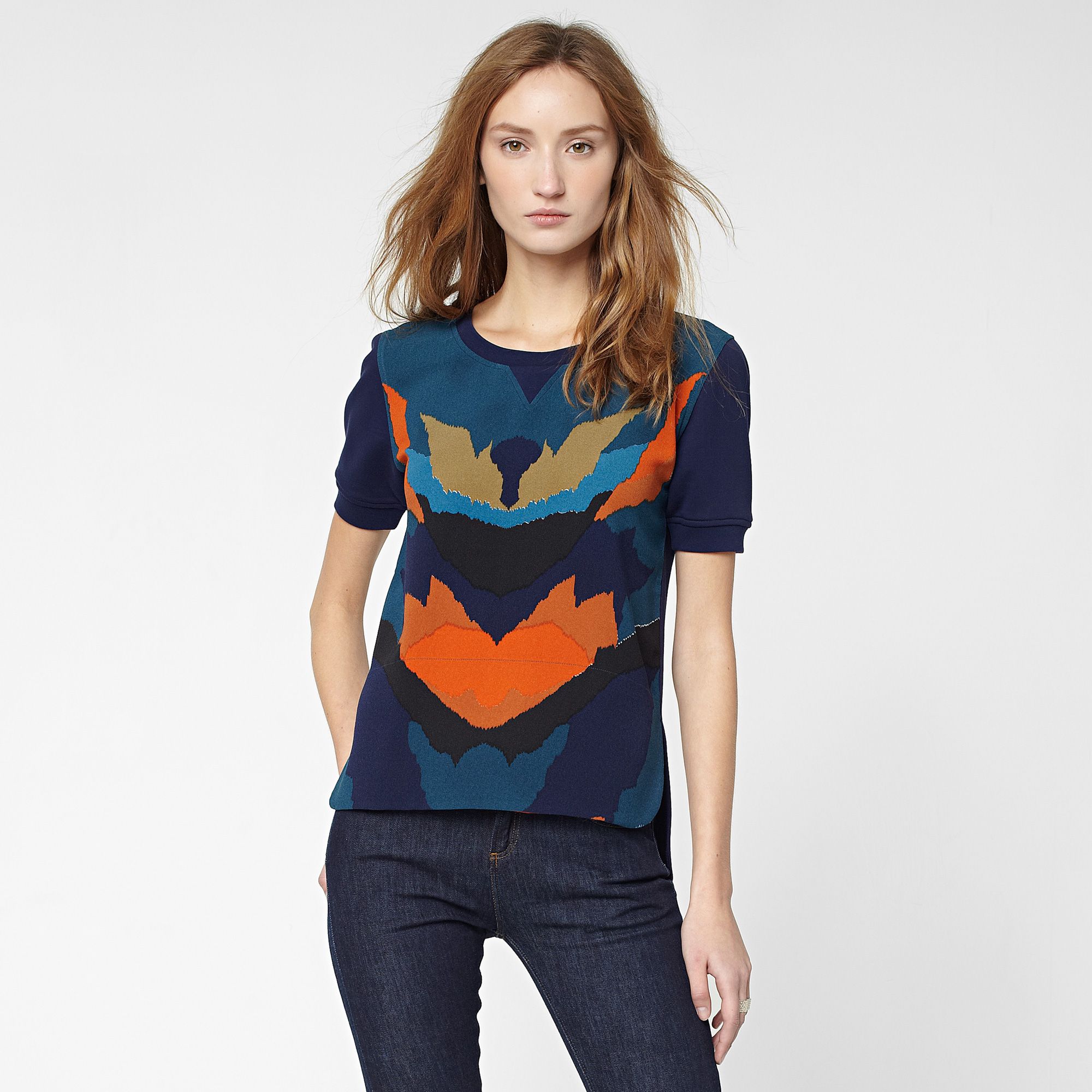 Lacoste Short sleeved printed sweatshirt Women