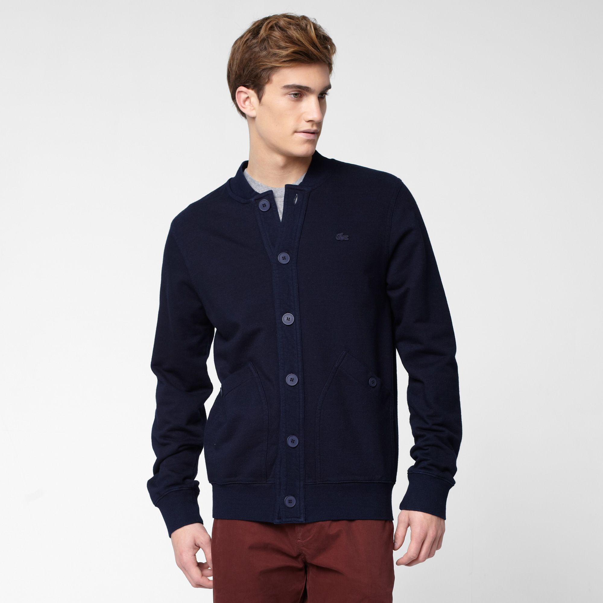 Lacoste Buttoned sweatshirt with dog ear collar Men