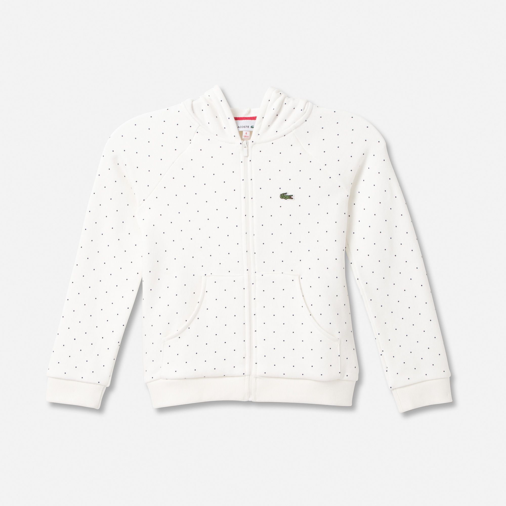 Lacoste Polka dot zipped hooded sweatshirt gender.gir