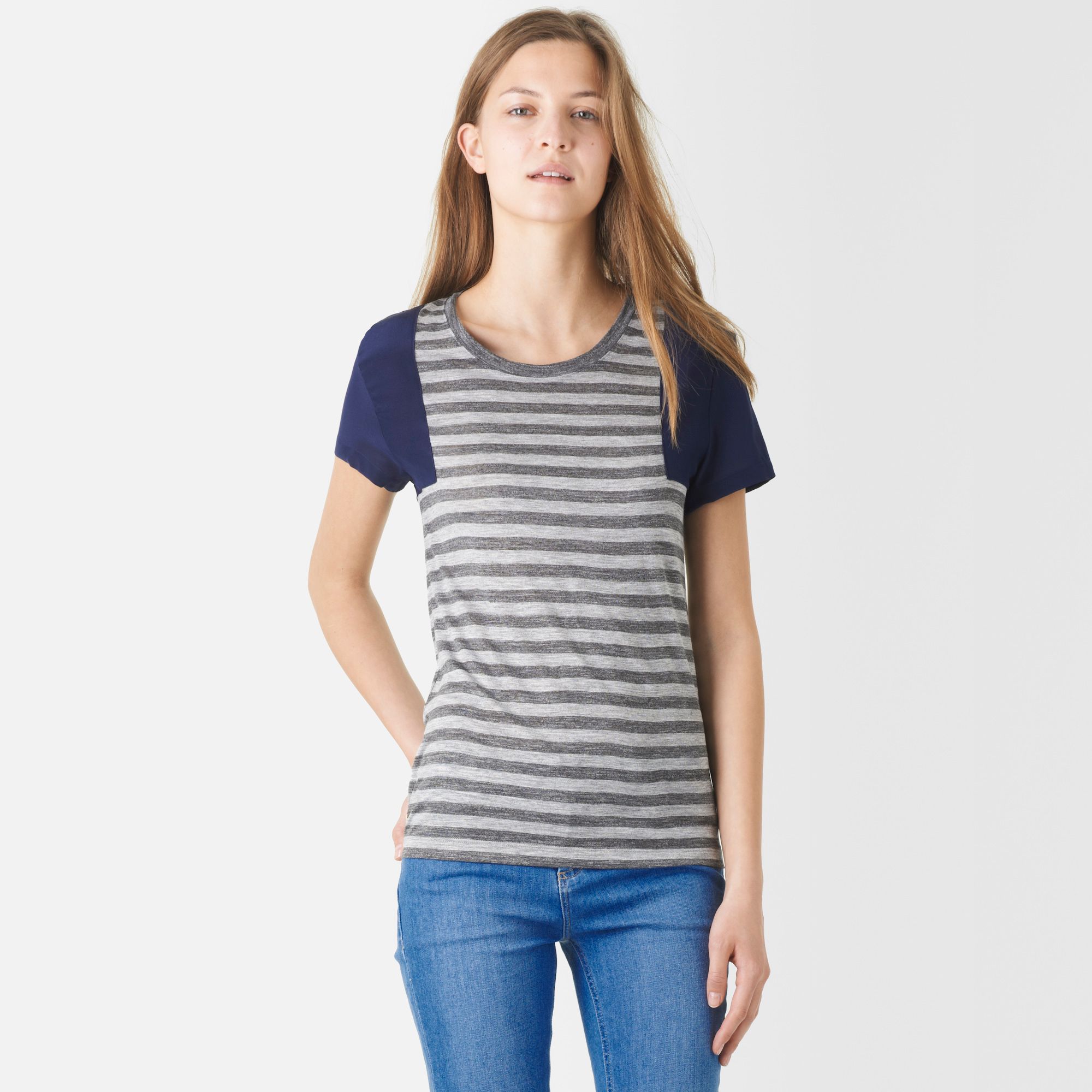Lacoste Striped tee-shirt with silk sleeves Women