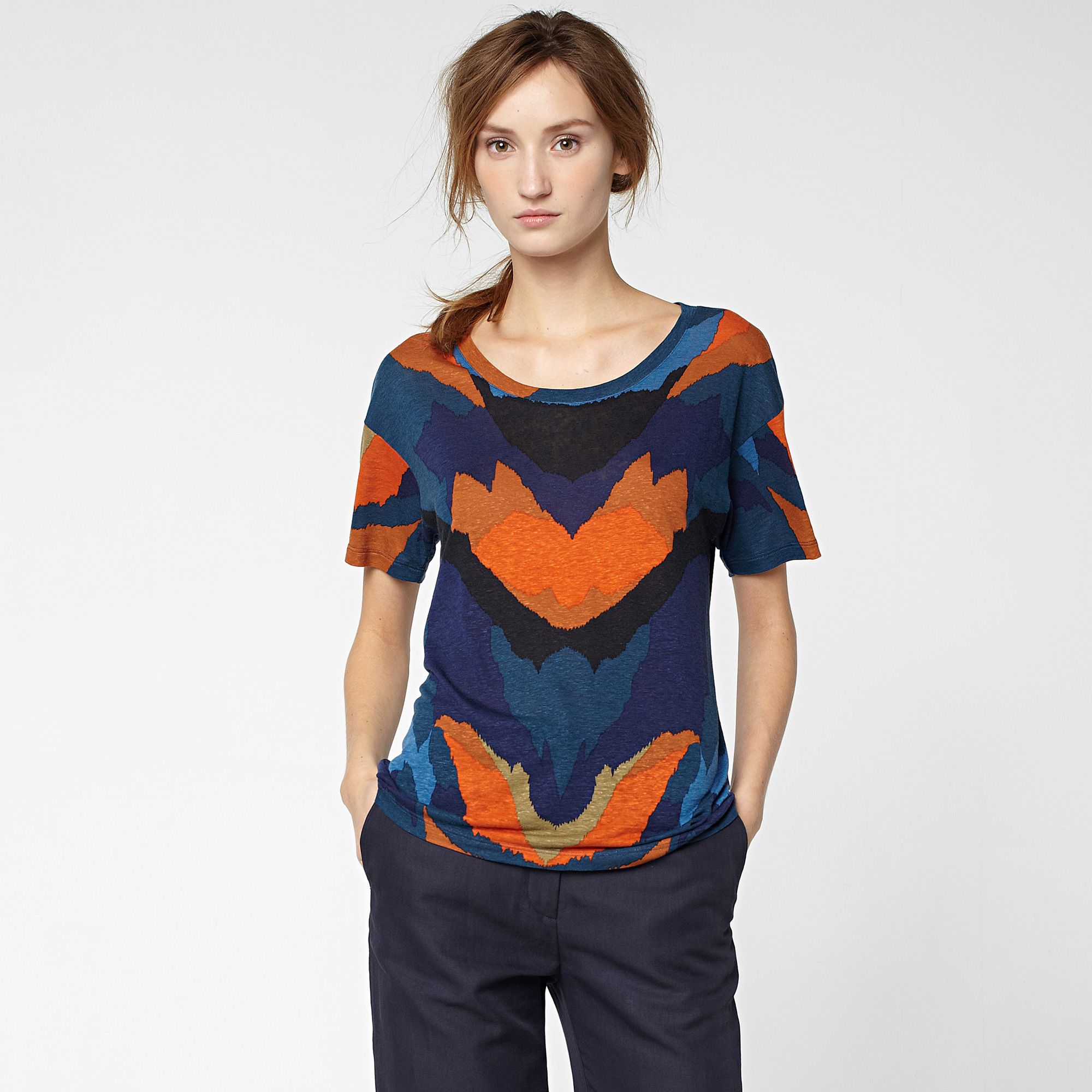 Lacoste Printed tee-shirt with linen Women