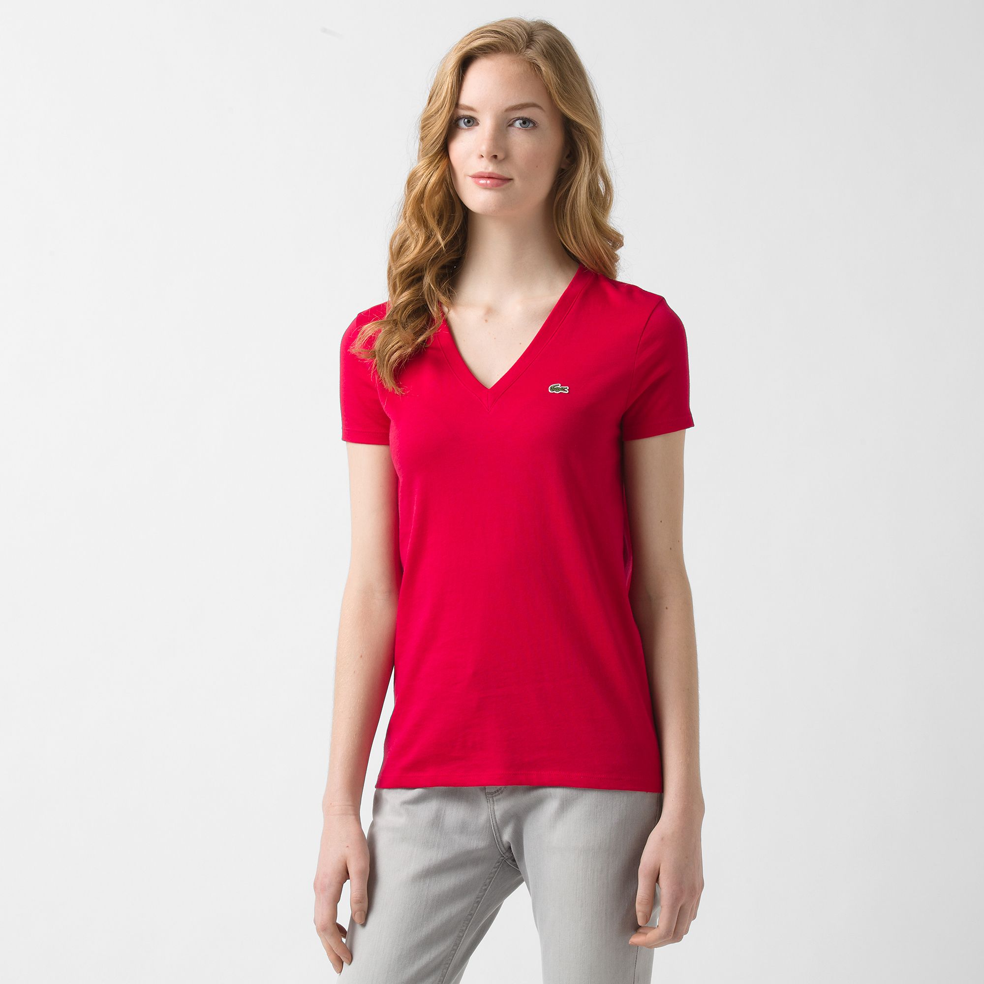 Lacoste Plain V-neck tee-shirt Women