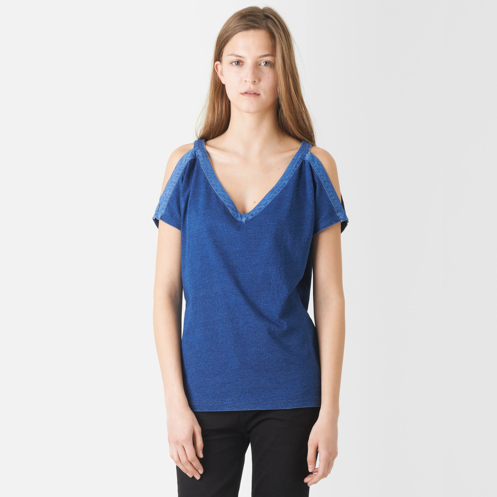 Lacoste V-neck tee-shirt with bare shoulders Women