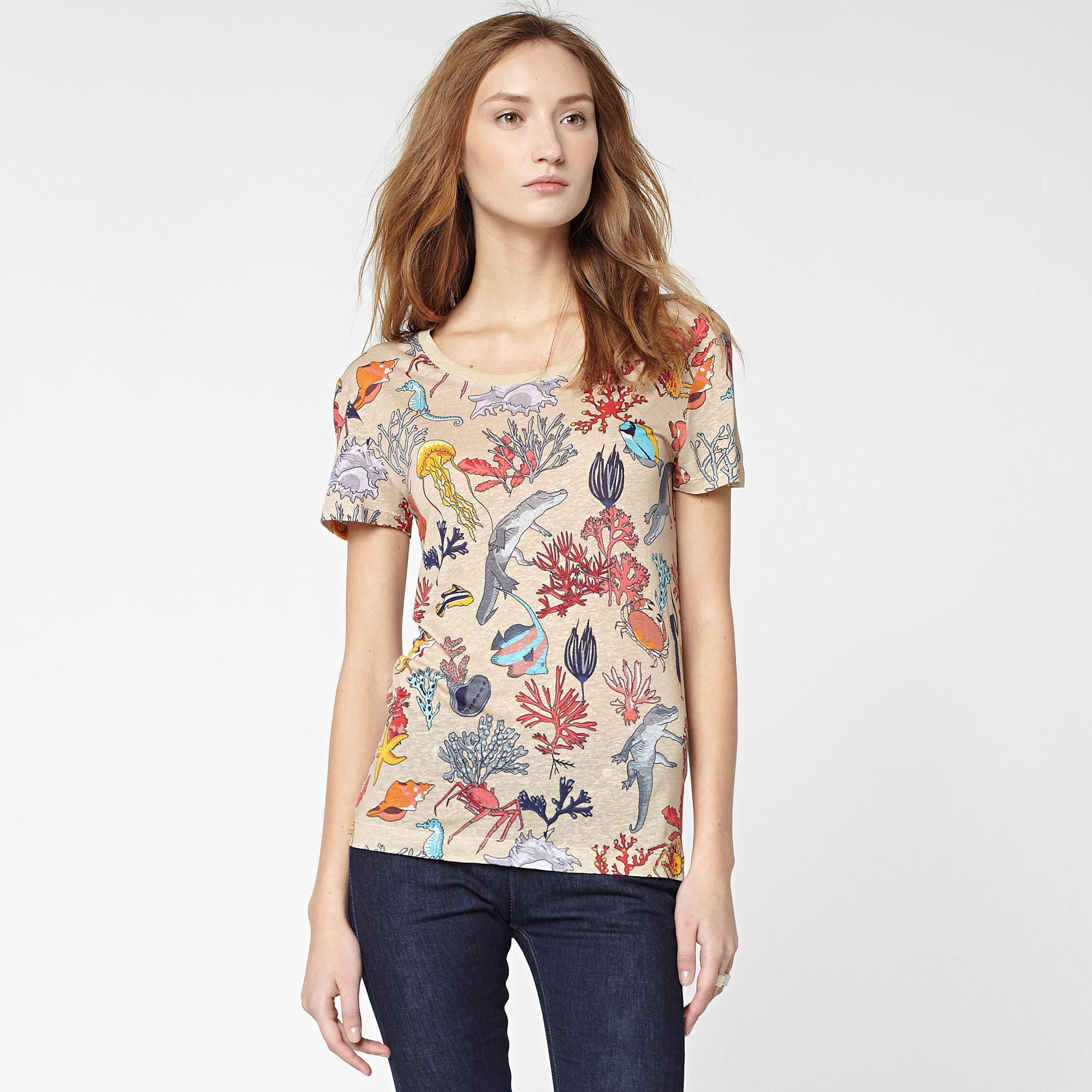 Lacoste Printed tee-shirt with linen Women