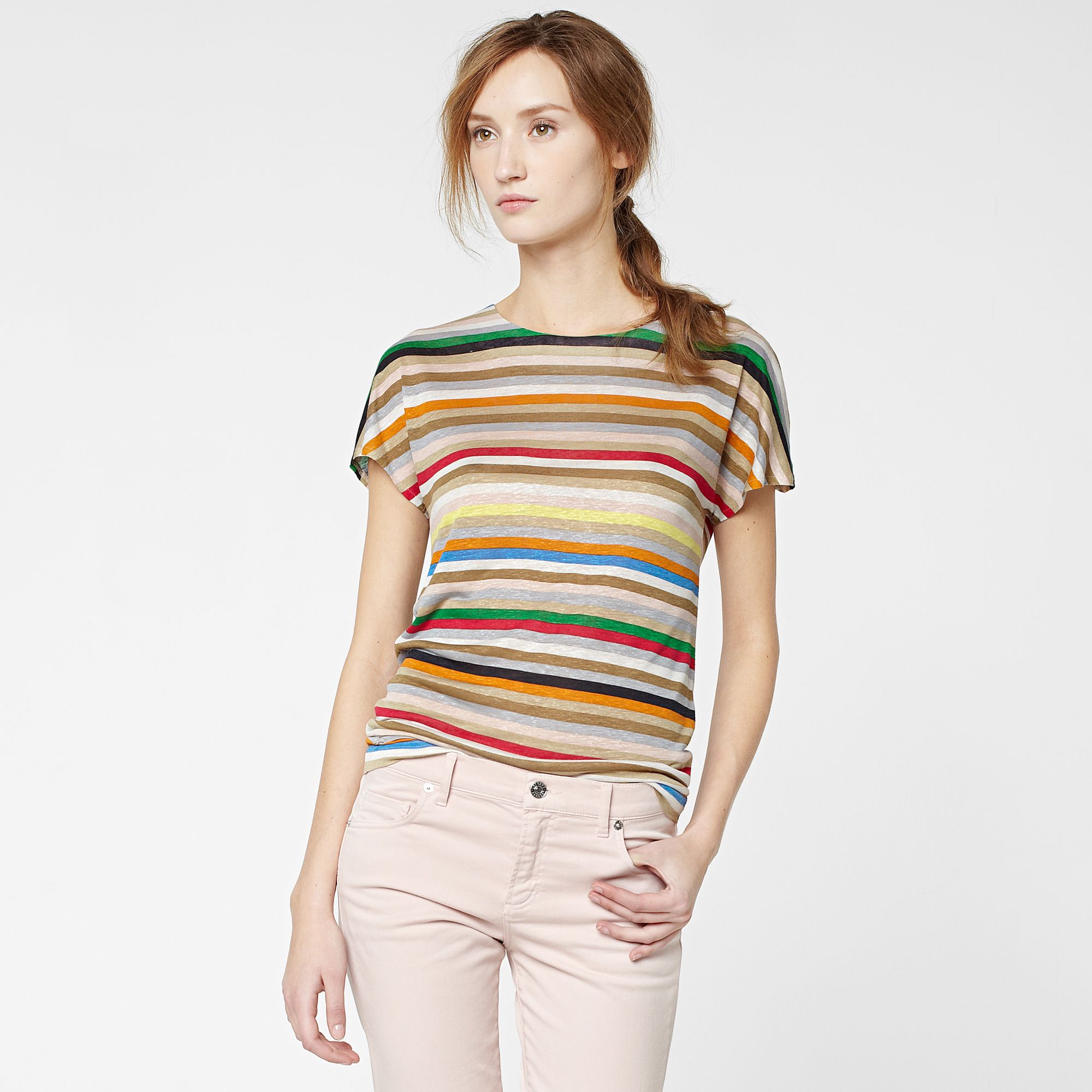 Lacoste Striped tee-shirt with linen Women