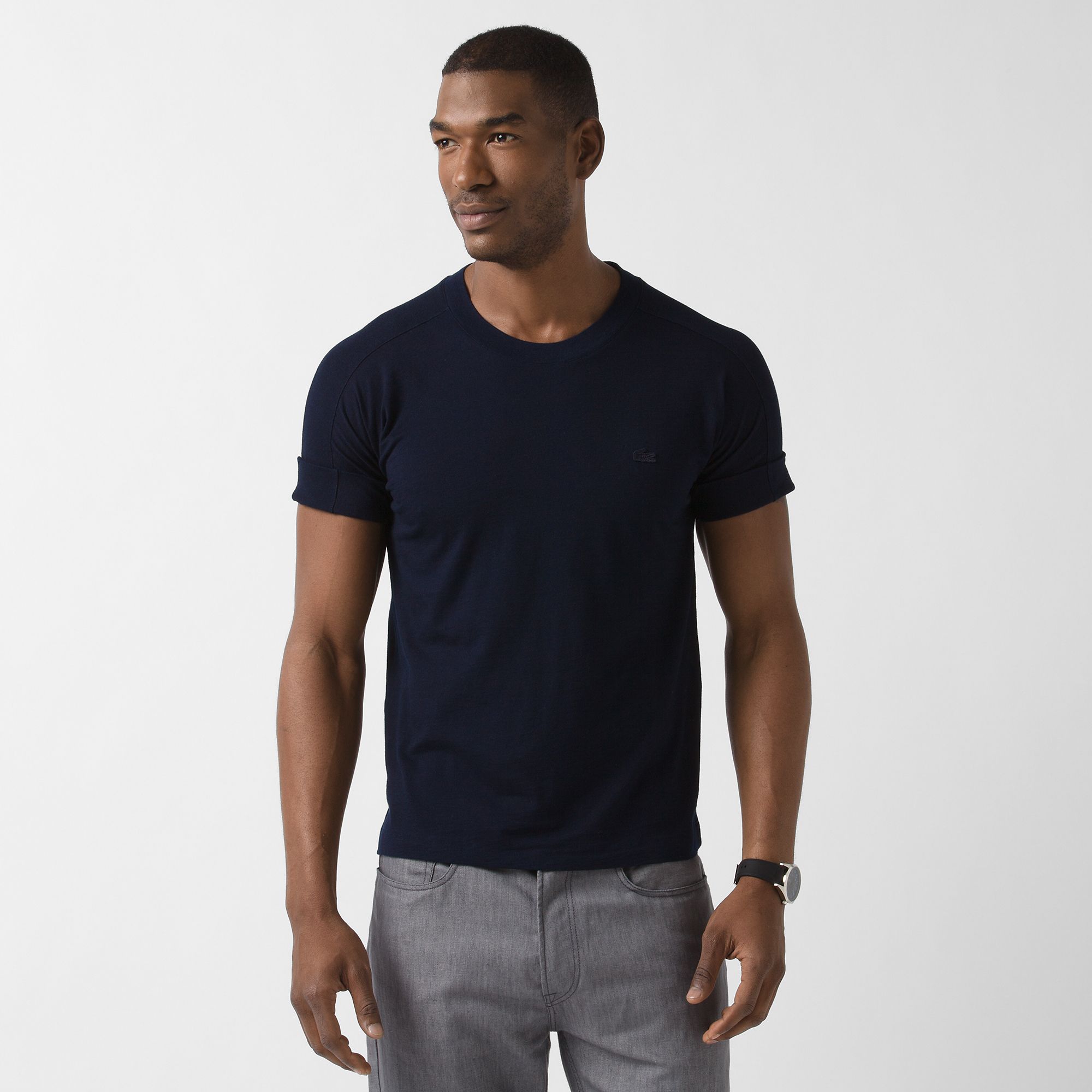 Lacoste Tee-shirt with turn-up sleeves Men