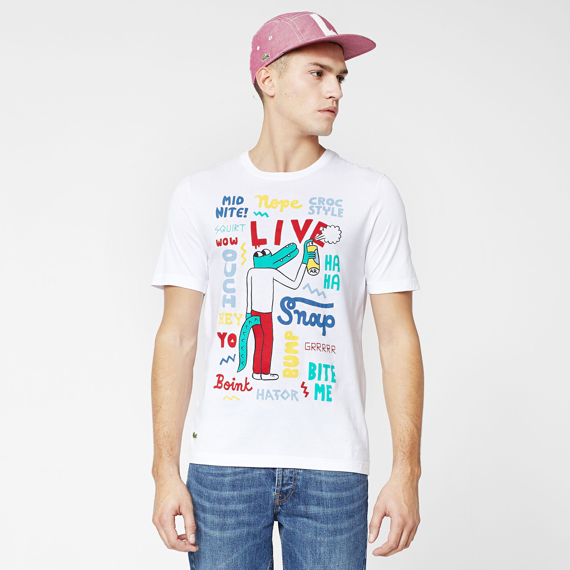  Printed Lacoste Live Ultra slim fit tee-shirt Men