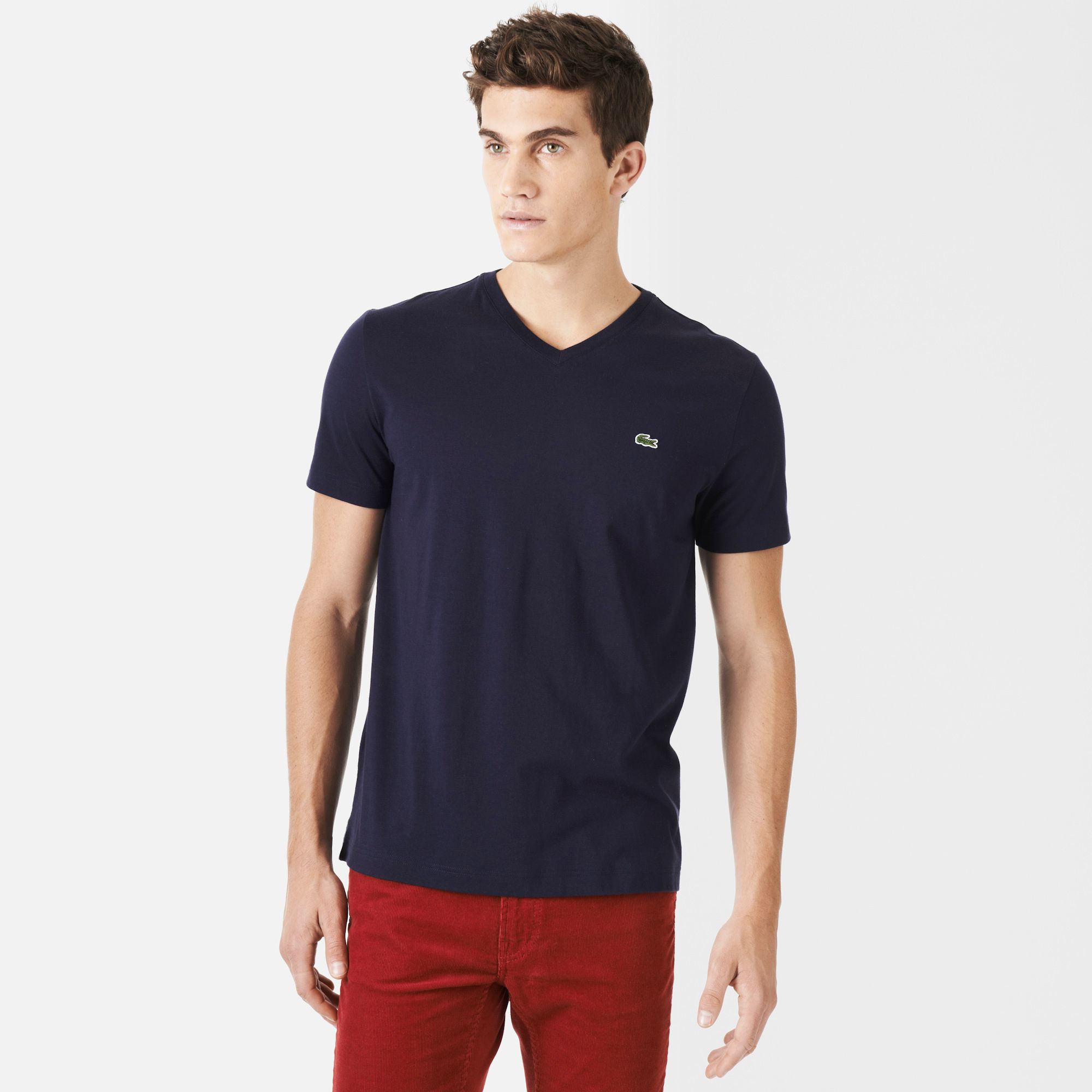 Lacoste Plain V-neck tee-shirt Men