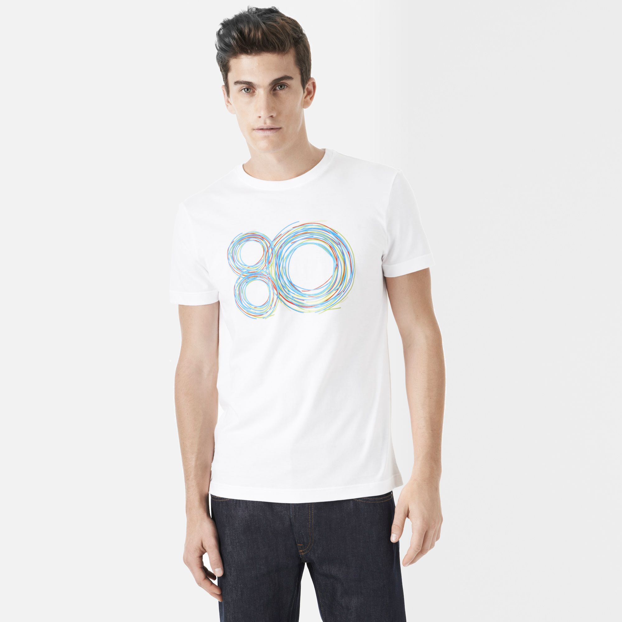 Lacoste Bedrucktes T-Shirt 80. Geburtstag Edition Herren